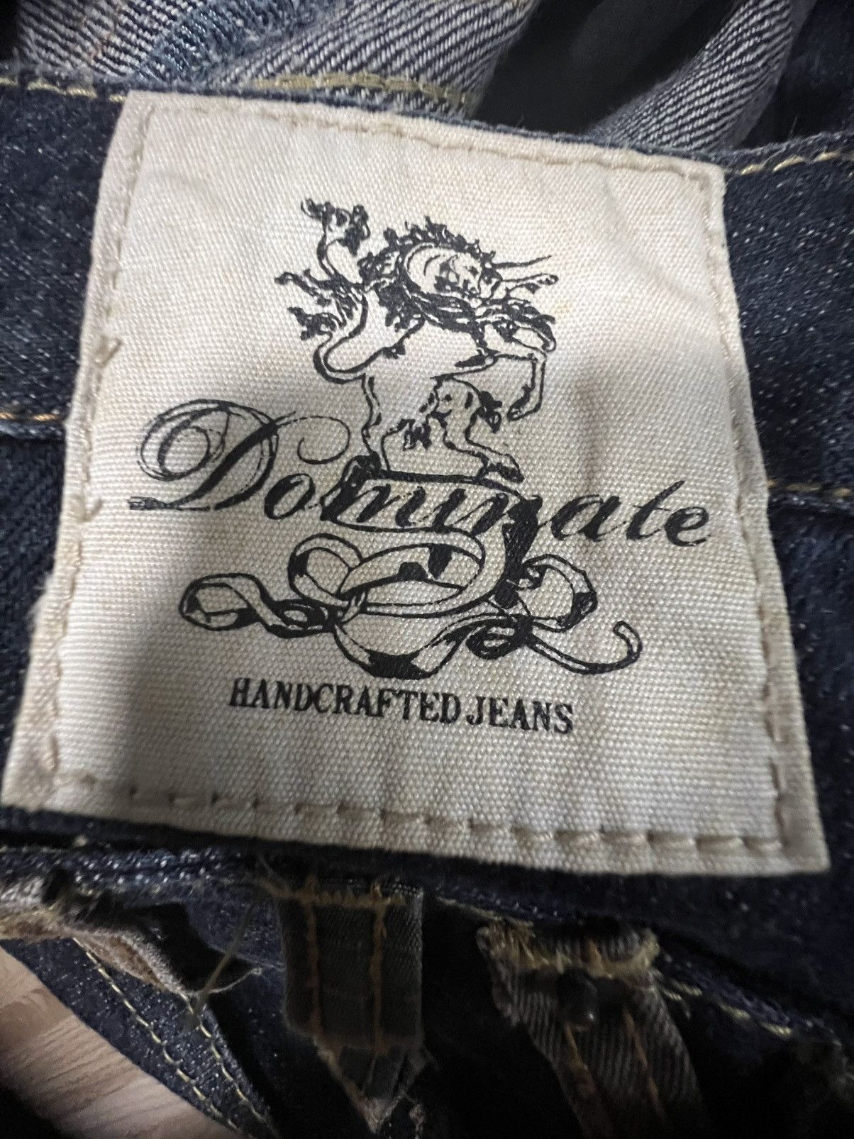 Japanese Brand 💥DOUBLE WAIST 90s DOMINATE HANDCRAFTED JEANS 💥 Size US 35 - 11 Thumbnail