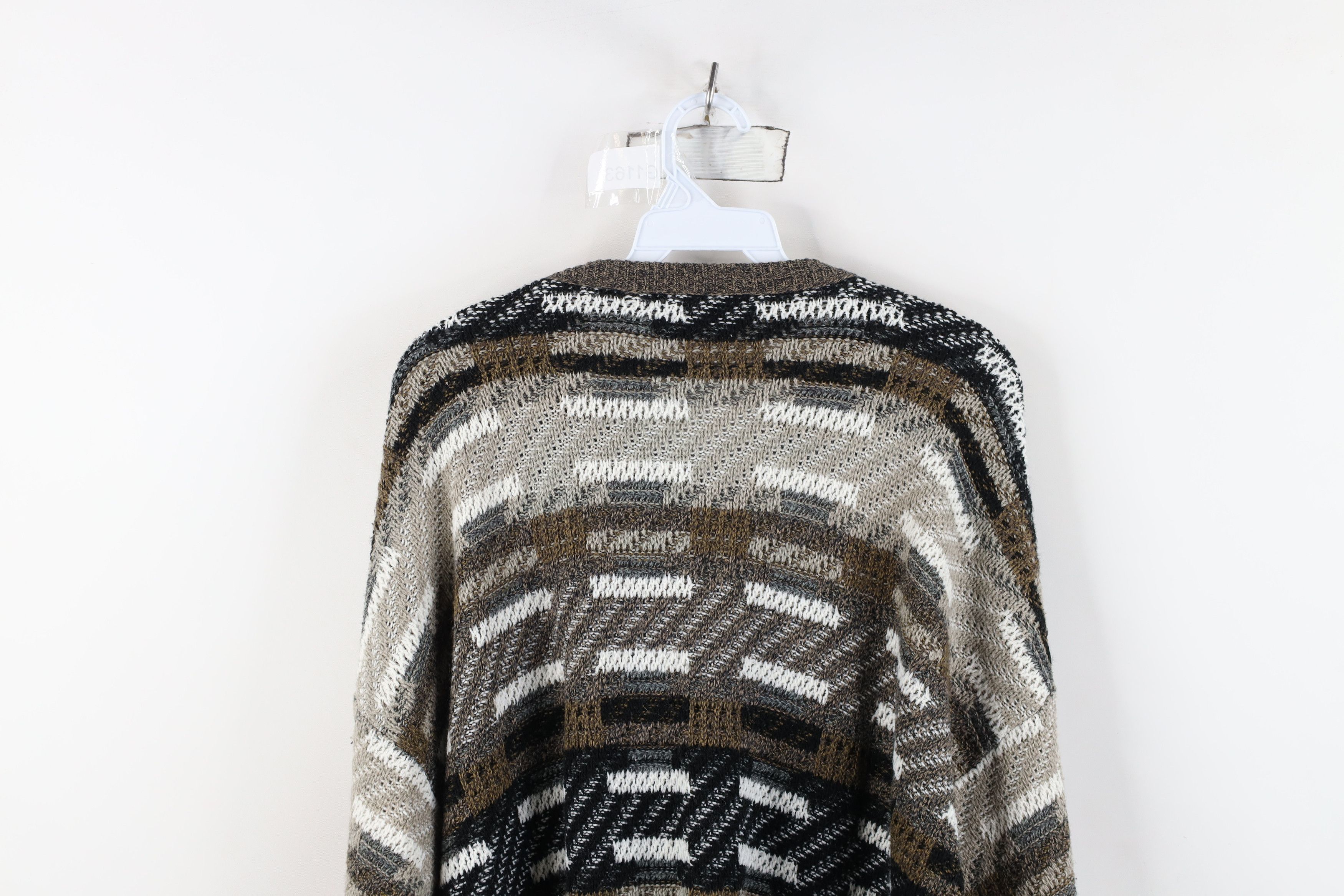 Vintage Vintage 90s Streetwear Geometric Knit Crewneck Sweater USA Size US XL / EU 56 / 4 - 8 Thumbnail