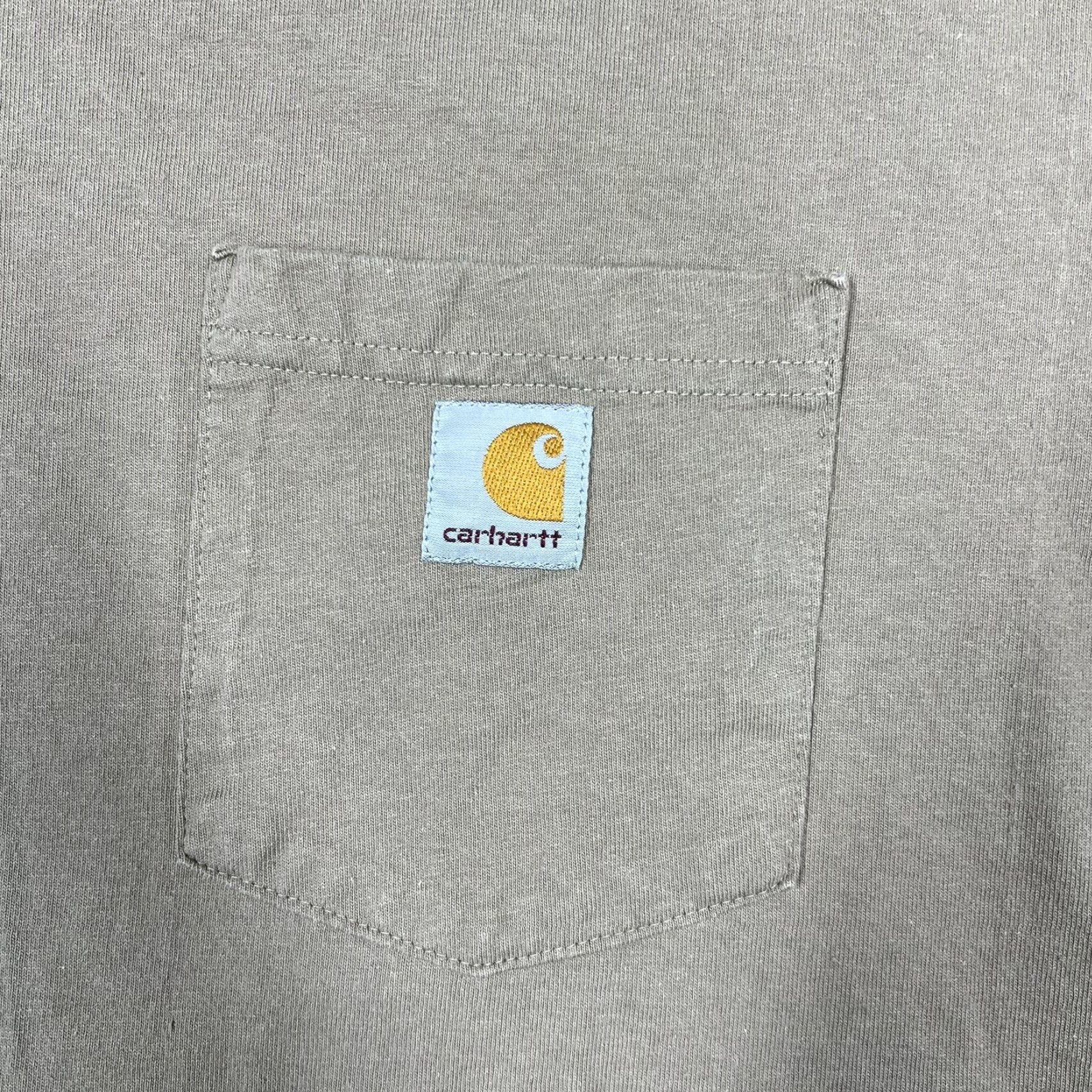 Carhartt Carhartt Mens 2XL Pocket T-Shirt Original Fit Light Brown HughesNet Sleeve Print Shirt Crew Neck Short Sleeve Logo Brown Mens Size US XXL / EU 58 / 5 - 3 Thumbnail