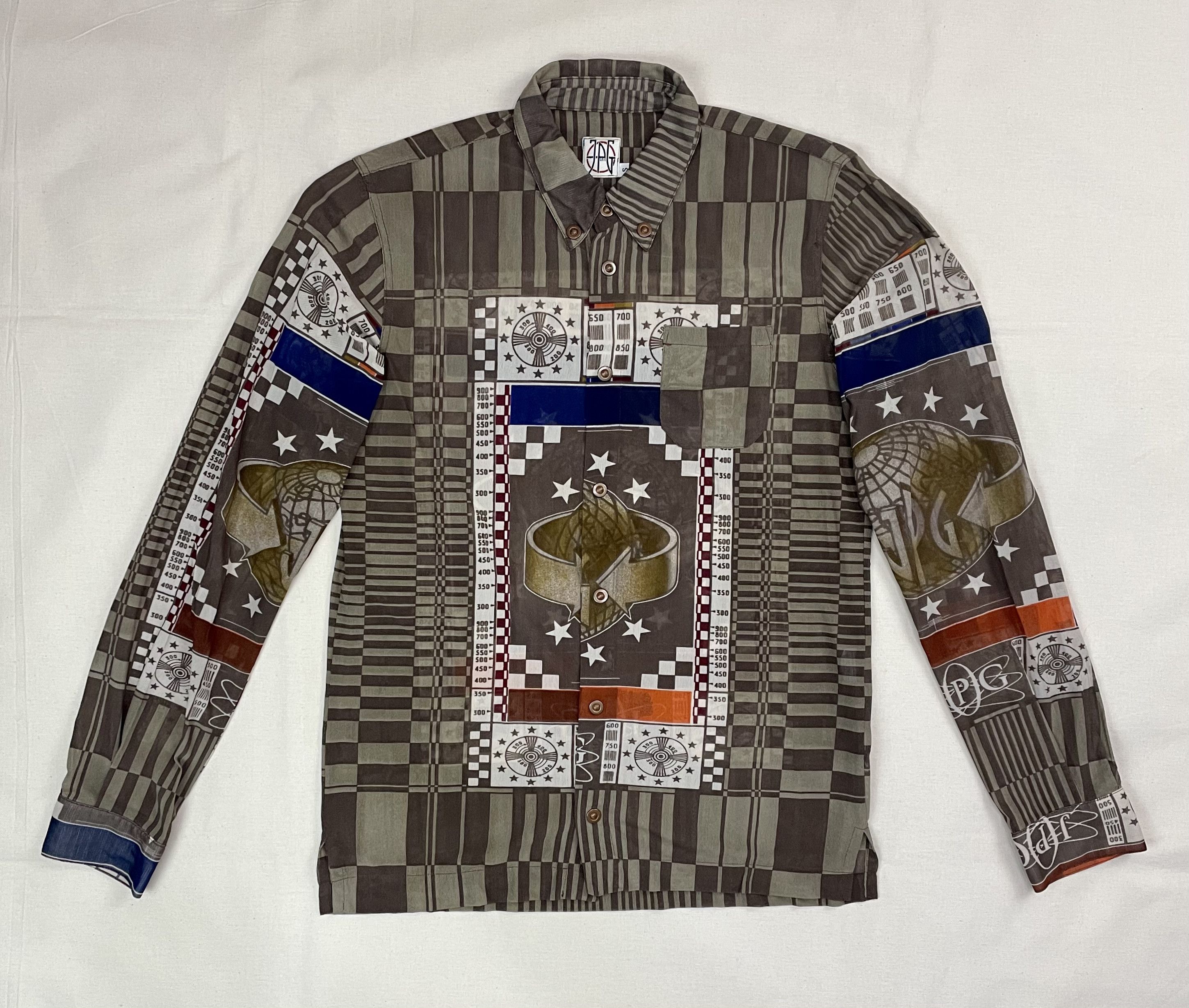 Jean Paul Gaultier SS1995 Jean Paul Gaultier Cyber TV Test Mesh Shirt Vintage Size US S / EU 44-46 / 1 - 1 Thumbnail