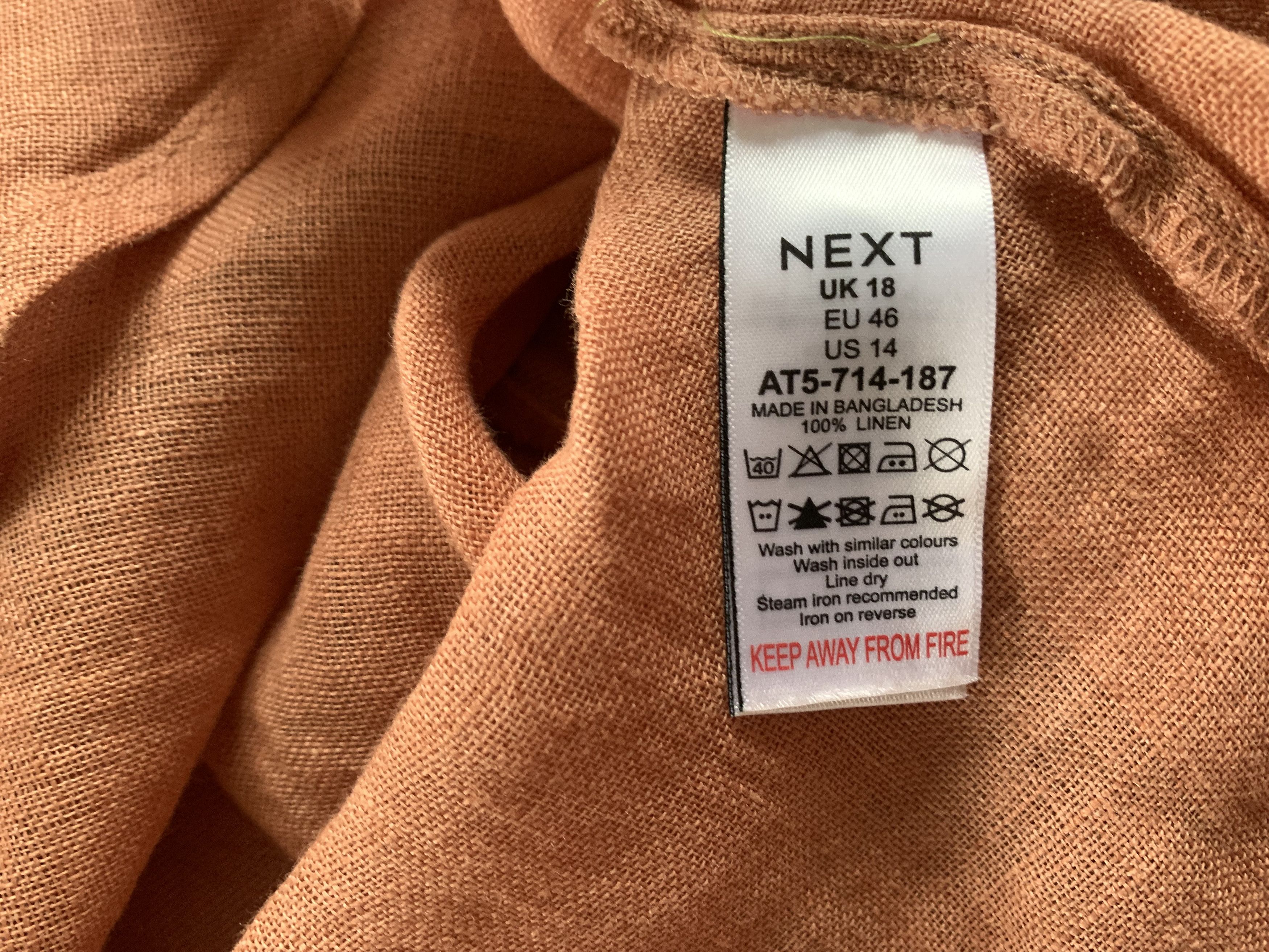 NEXT Men`s Next Linen Shirt Size US L / EU 52-54 / 3 - 8 Thumbnail
