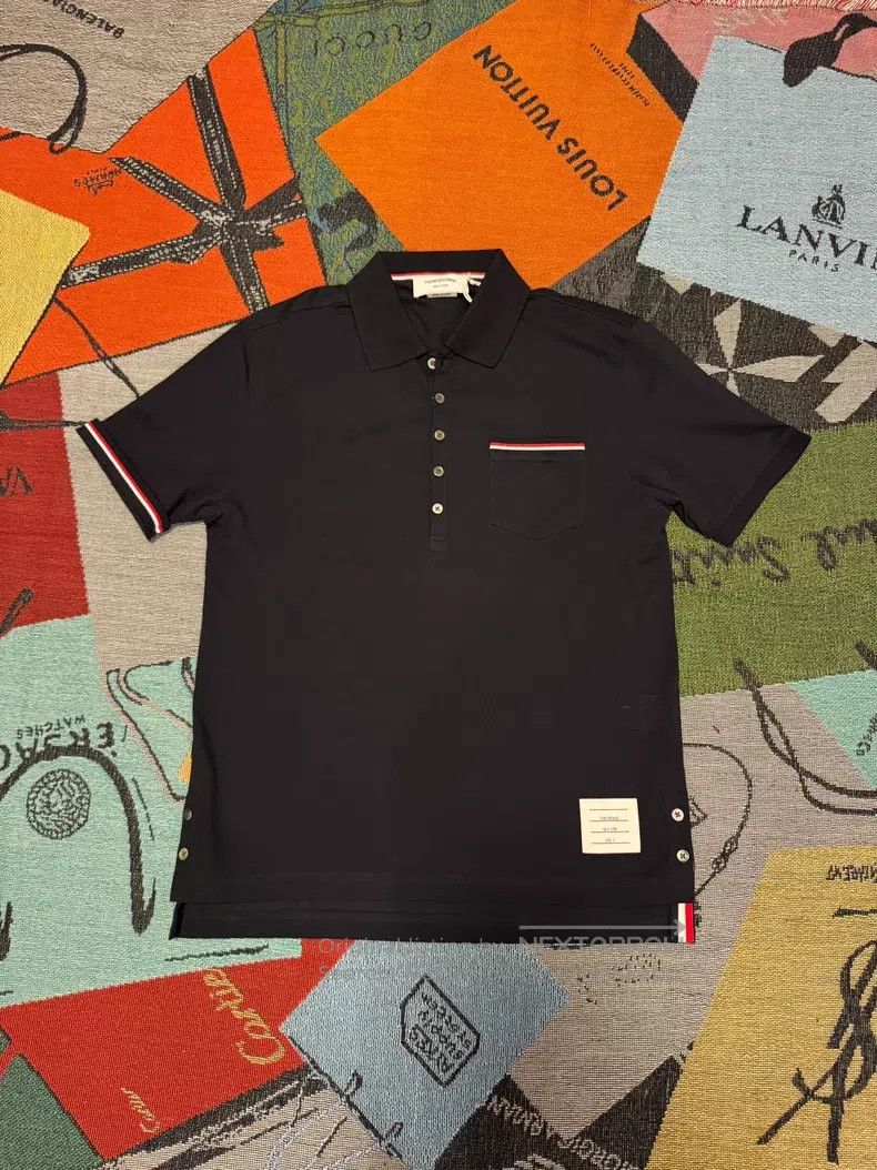 Thom Browne Thom Browne Pocket Short Sleeve Polo Shirt Size US L / EU 52-54 / 3 - 1 Thumbnail