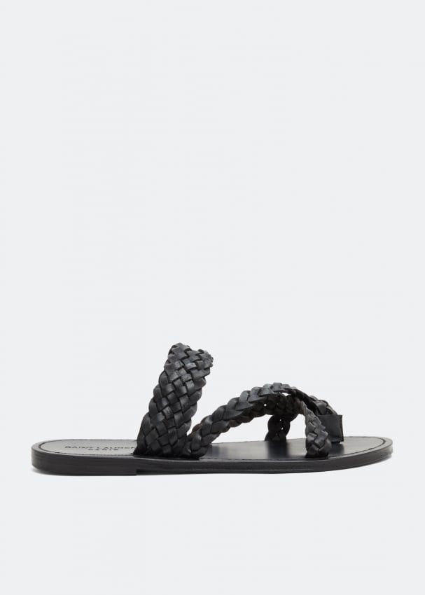 Saint Laurent NEIL Sandals in Braided Leather