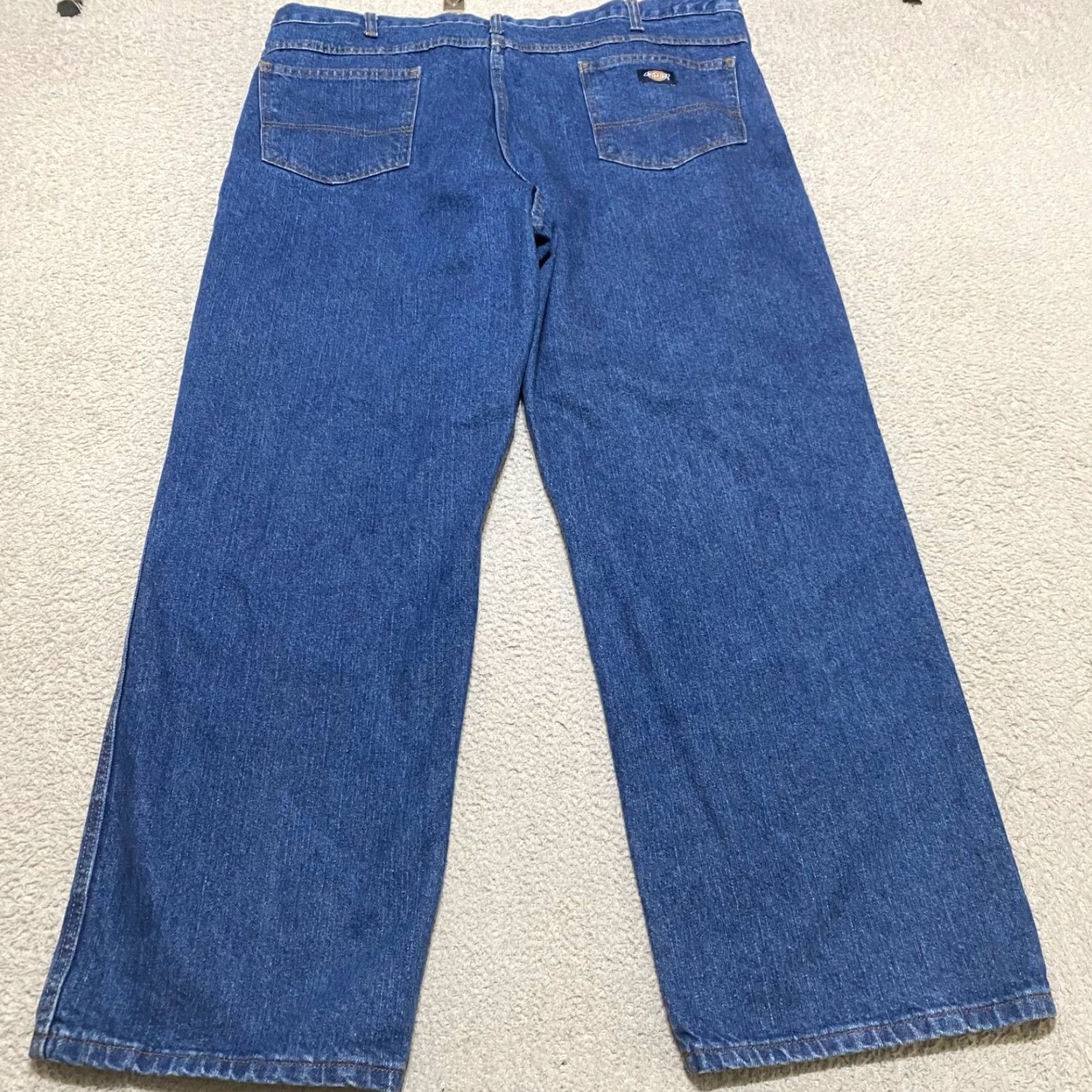 Dickies Dickies Mens Jeans Blue Denim Medium Wash Relaxed Straight Mid Rise Work 42x30 - 5-Pocket Design Regular Waist Size US 42 / EU 58 - 2 Thumbnail