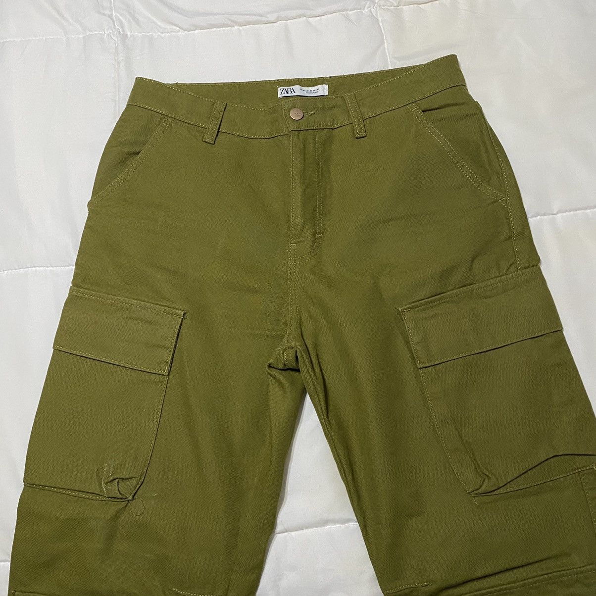 Zara Green Zara Cargo Pants Zara Cargos Size US 32 / EU 48 - 3 Thumbnail