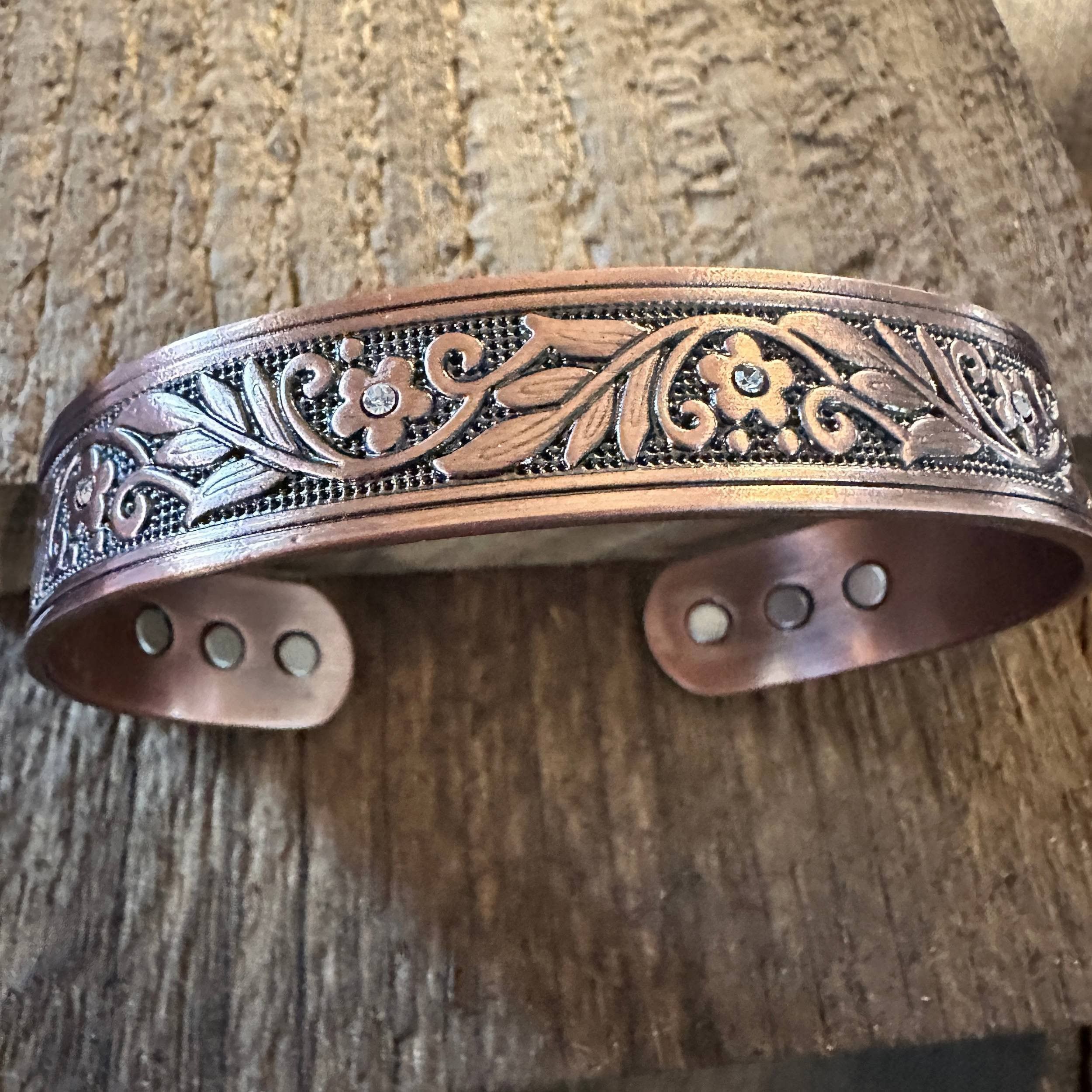Other Boho Vintage Style Daisy Flower Zircon Stone Magnetic Bracel Size ONE SIZE - 7 Thumbnail