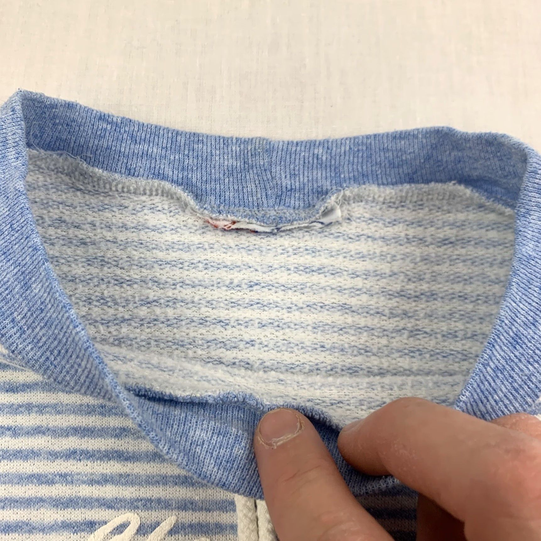 Vintage VINTAGE Sweatshirt Adult Small Blue Striped Drawstring Pullover 90s Beach Mens Size US S / EU 44-46 / 1 - 4 Thumbnail
