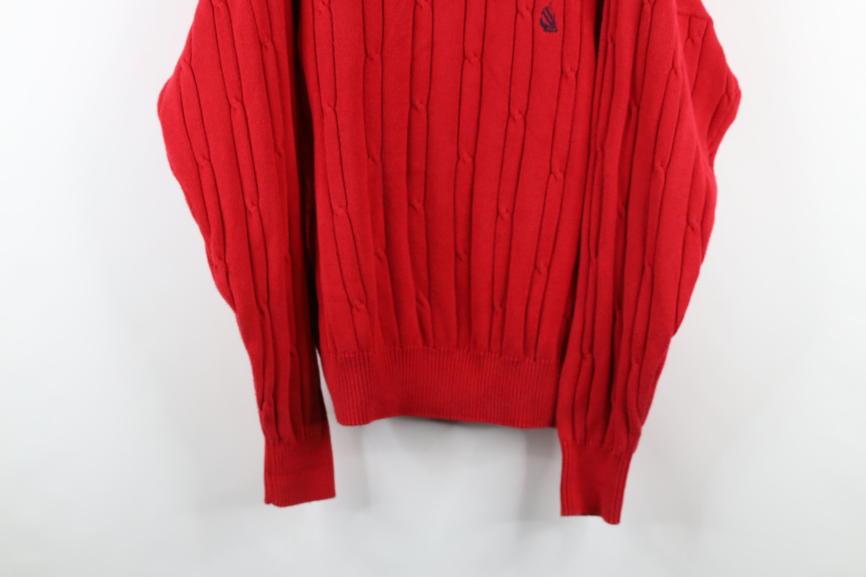 Nautica × Vintage Vintage 90s Nautica Chunky Cable Knit Crewneck Sweater Size US M / EU 48-50 / 2 - 3 Thumbnail
