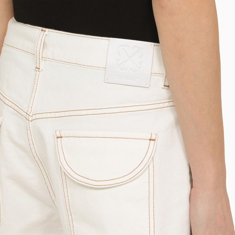 Off-White o1d2blof0924 Denim Shorts in White Size 26" / US 2 / IT 38 - 5 Thumbnail