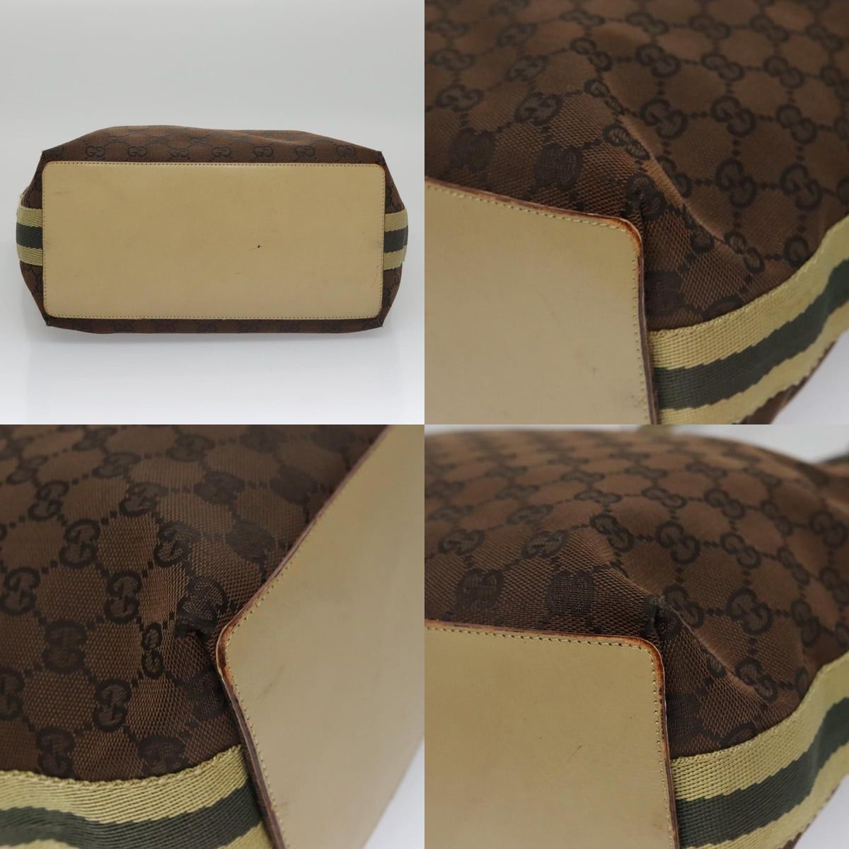 Gucci GUCCI GG Canvas Sherry Line Tote Bag Brown Size ONE SIZE - 10 Thumbnail