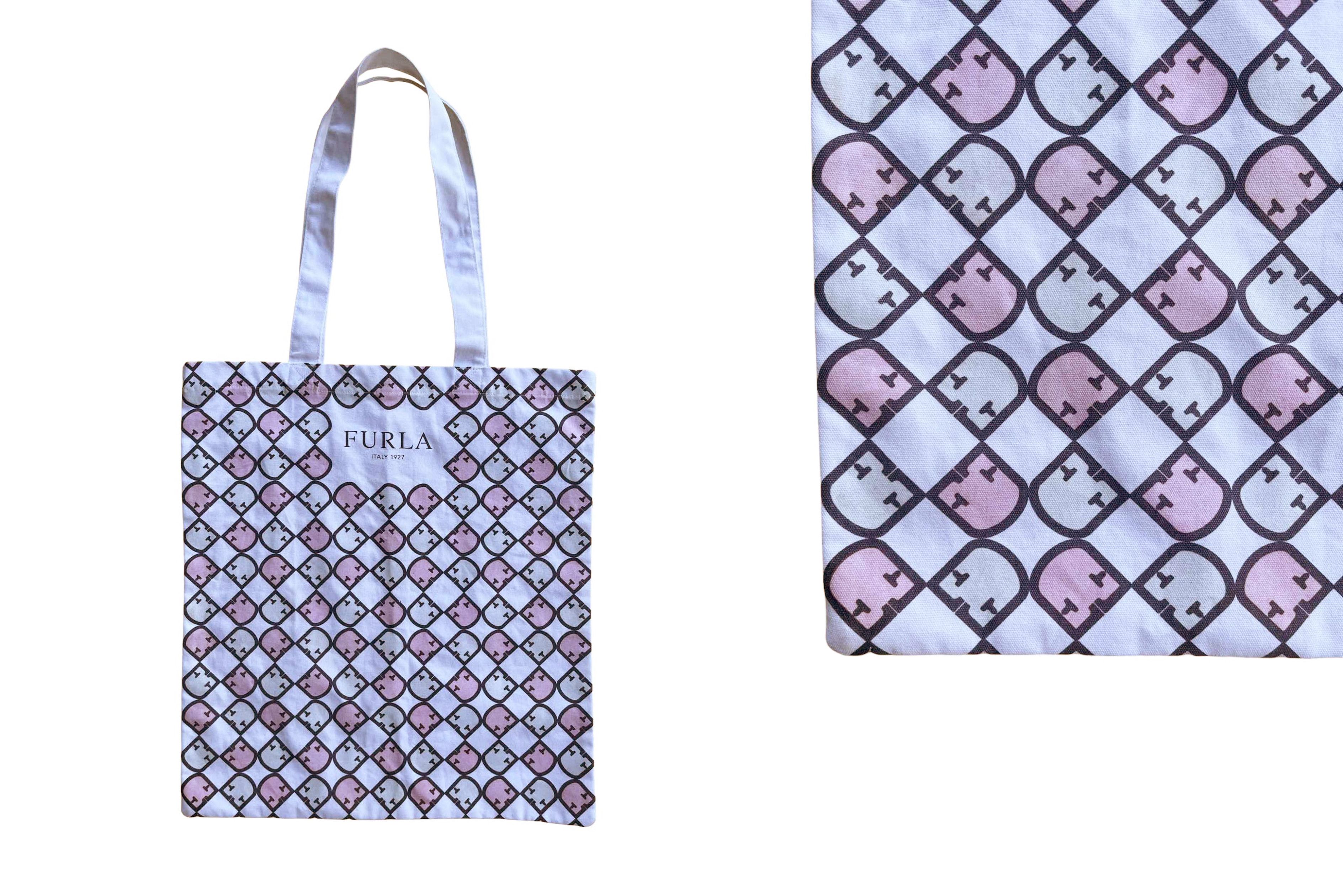 Furla FURLA Large cotton tote bag // shoulder bag in pastel color Size ONE SIZE - 9 Thumbnail