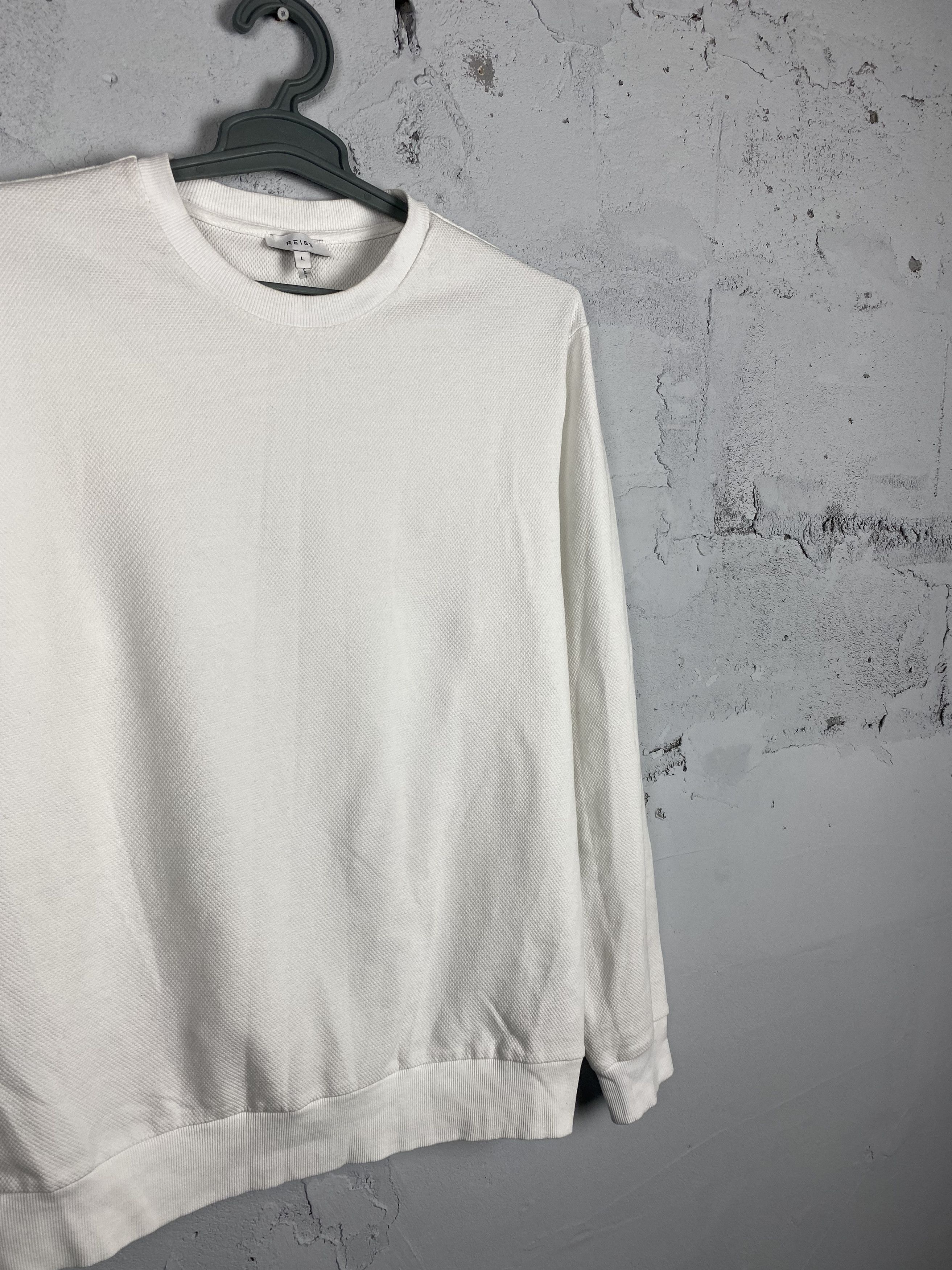 Reiss Reiss White Rancher Textured Wafel Sweatshirt Size US L / EU 52-54 / 3 - 2 Thumbnail