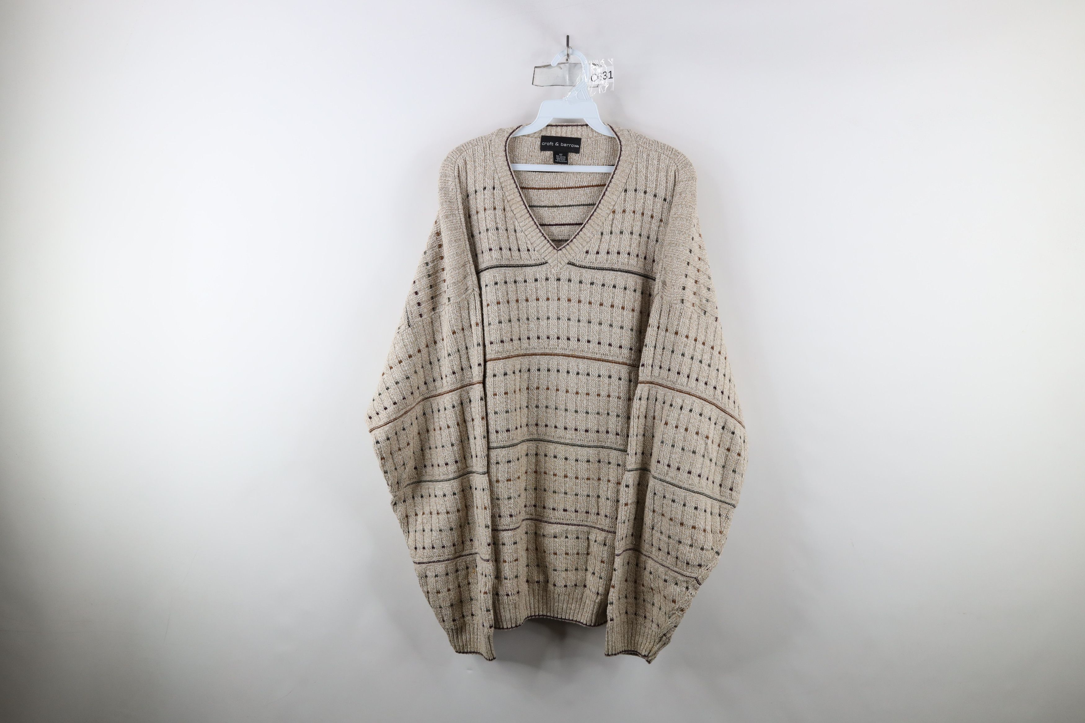 Vintage Vintage 90s Streetwear Ribbed Knit V-Neck Sweater USA Size US XL / EU 56 / 4 - 1 Thumbnail