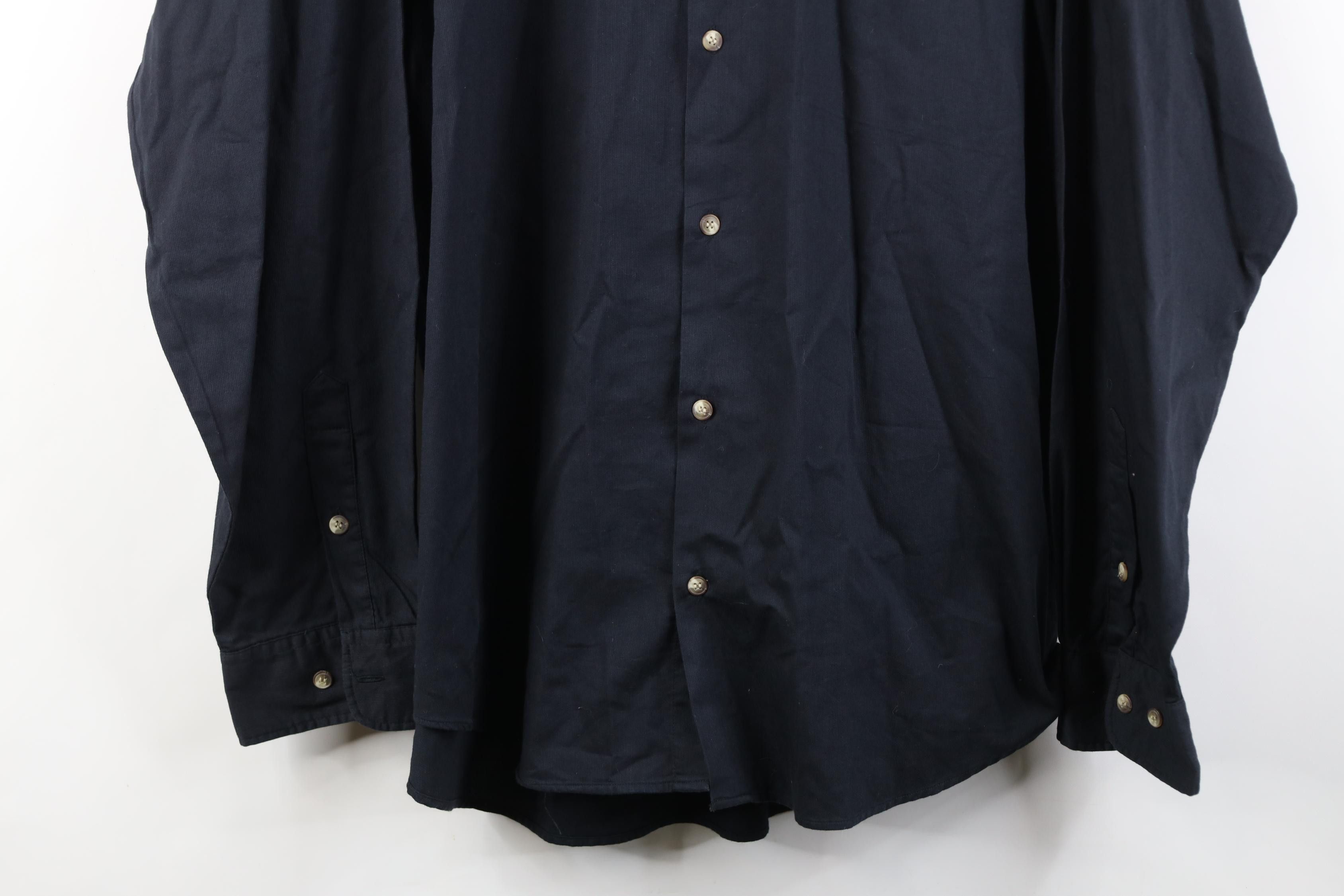 Vintage Vintage 90s Streetwear Band Collar Button Shirt Black Cotton Size US XL / EU 56 / 4 - 3 Thumbnail
