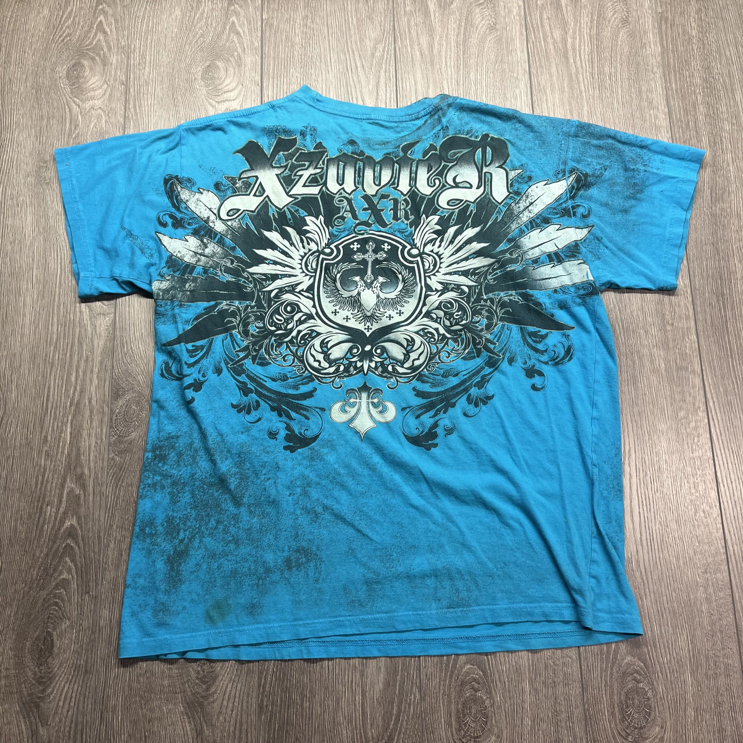 Tapout × Vintage Vintage Xzavier Y2k Blue T Shirt XXL Tribal AOP Baggy Size US XXL / EU 58 / 5 - 1 Thumbnail
