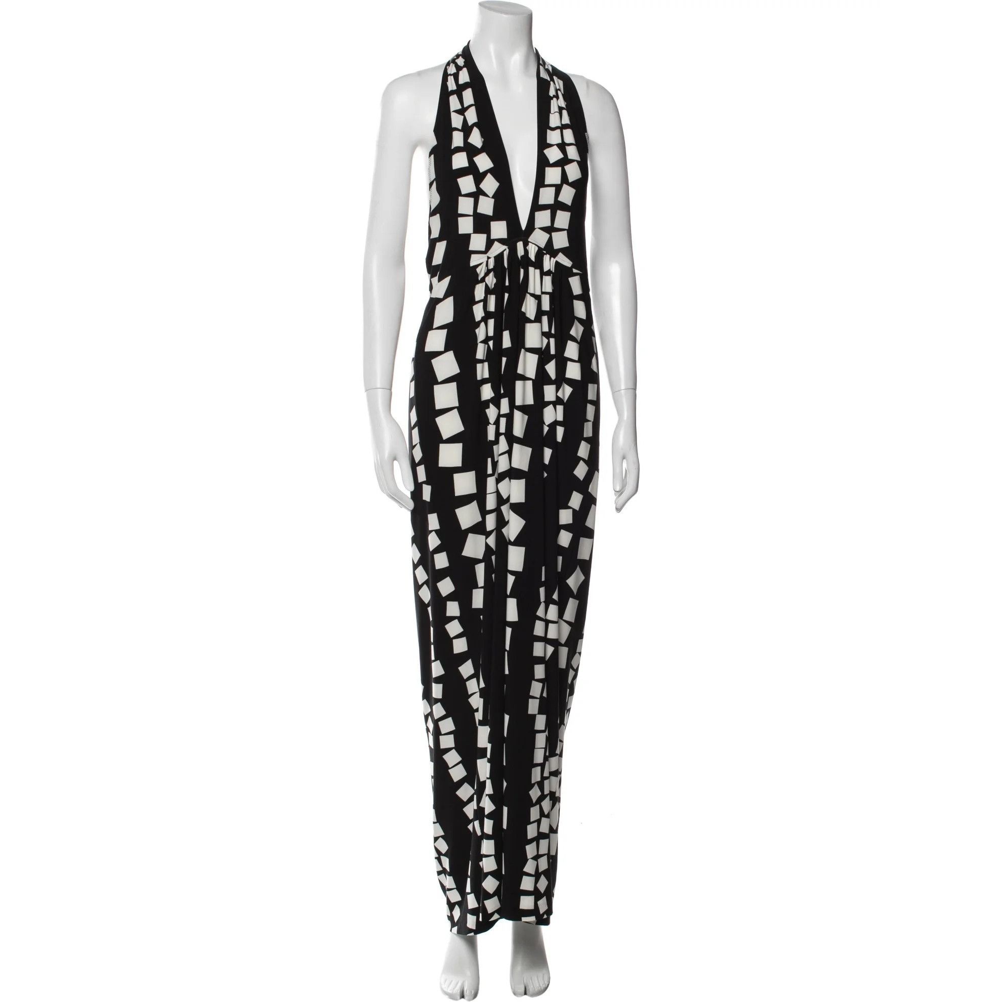 Other Kamali Kulture Black & White Geometric Print Halter Maxi Dre Size M / US 6-8 / IT 42-44 - 1 Thumbnail
