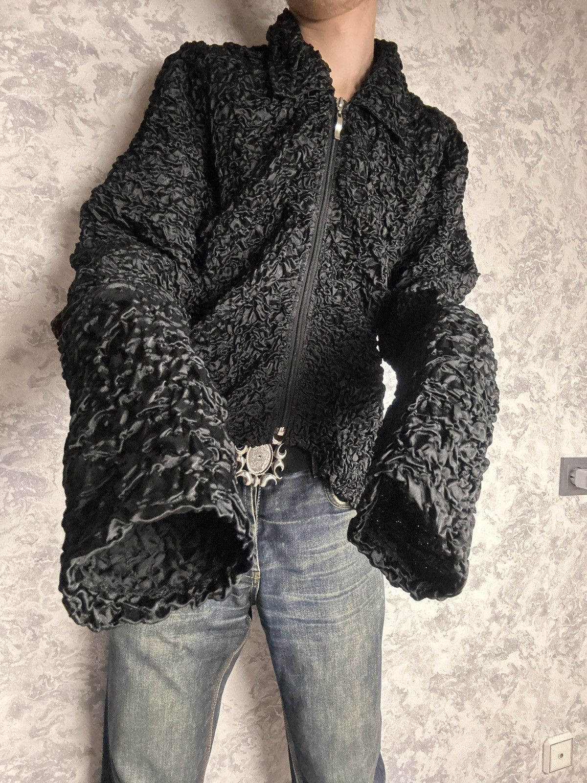 Archive LGB IfSixWasNine Style Crinkle Textured Zip Jacket