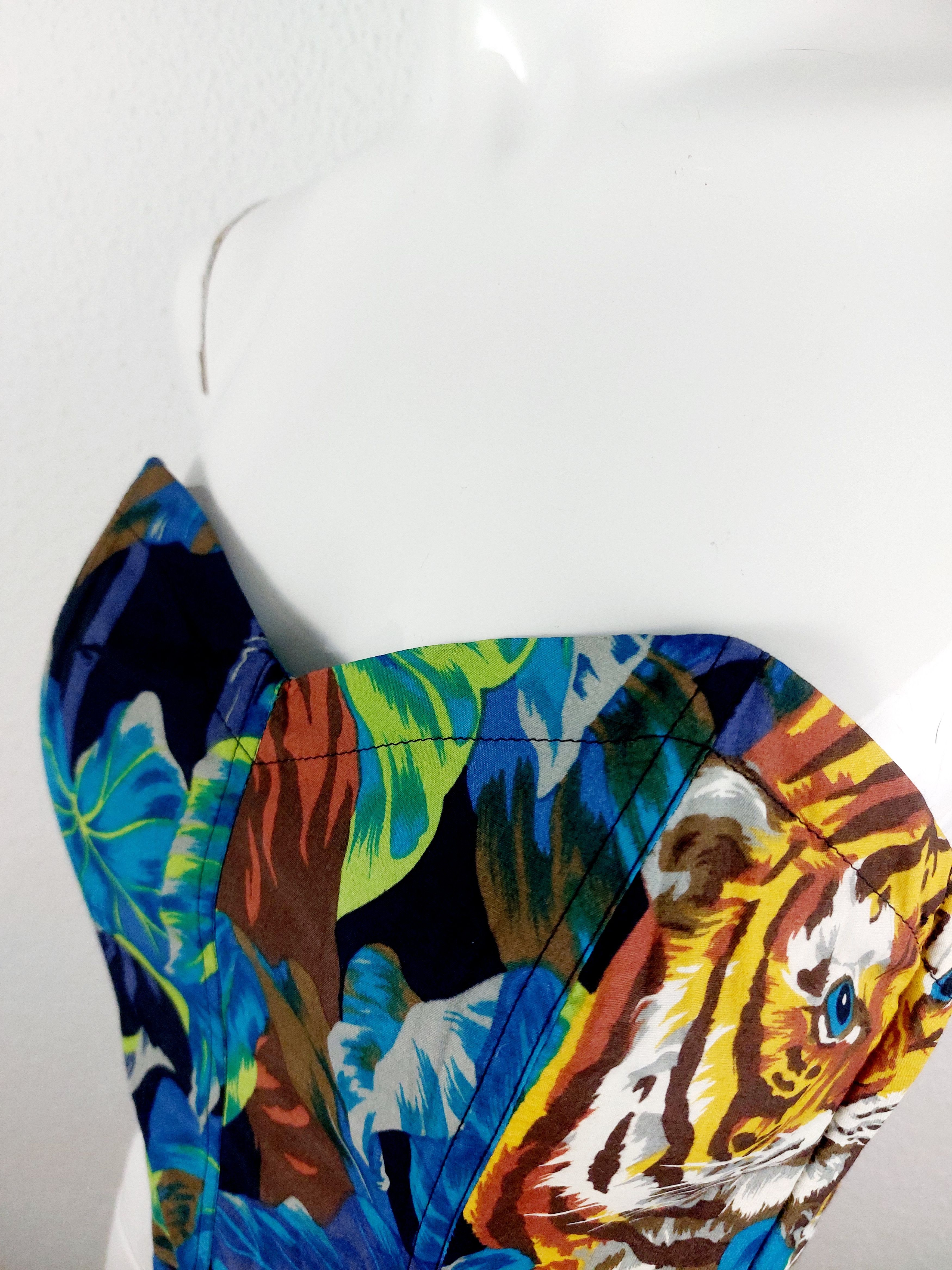 Kenzo Archive Kenzo Jungle Tropical Tiger Leaf Y2K Bustier Corset Size S / US 4 / IT 40 - 5 Thumbnail