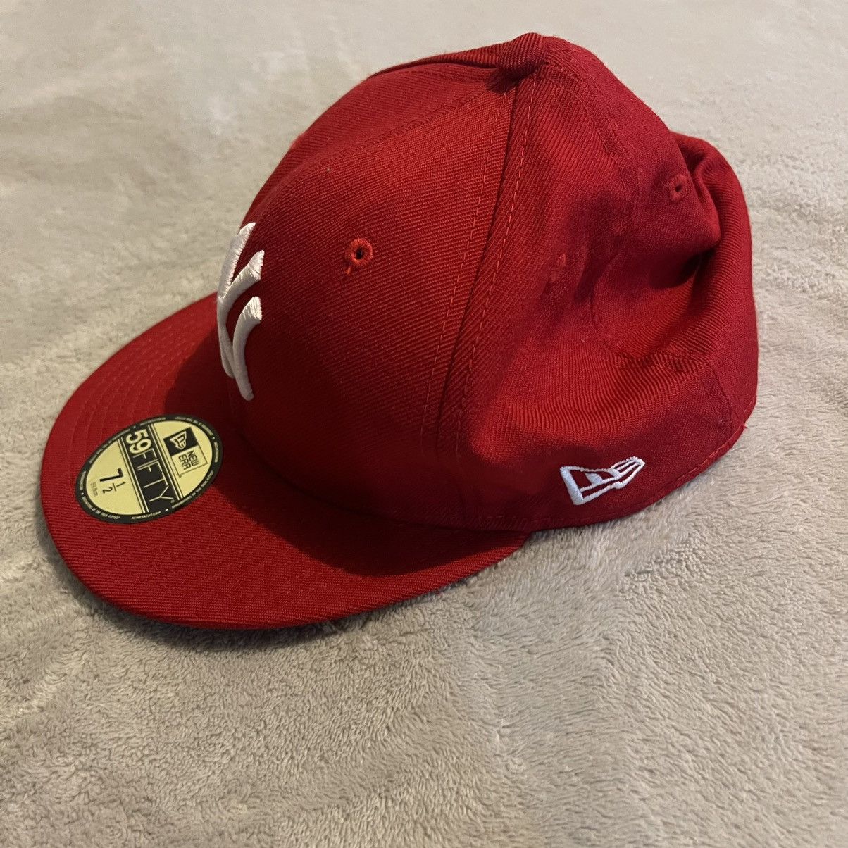 New Era New York Yankees Hat Men 7 1/2 Red Snapback Wool New Era MLB Size ONE SIZE - 2 Thumbnail