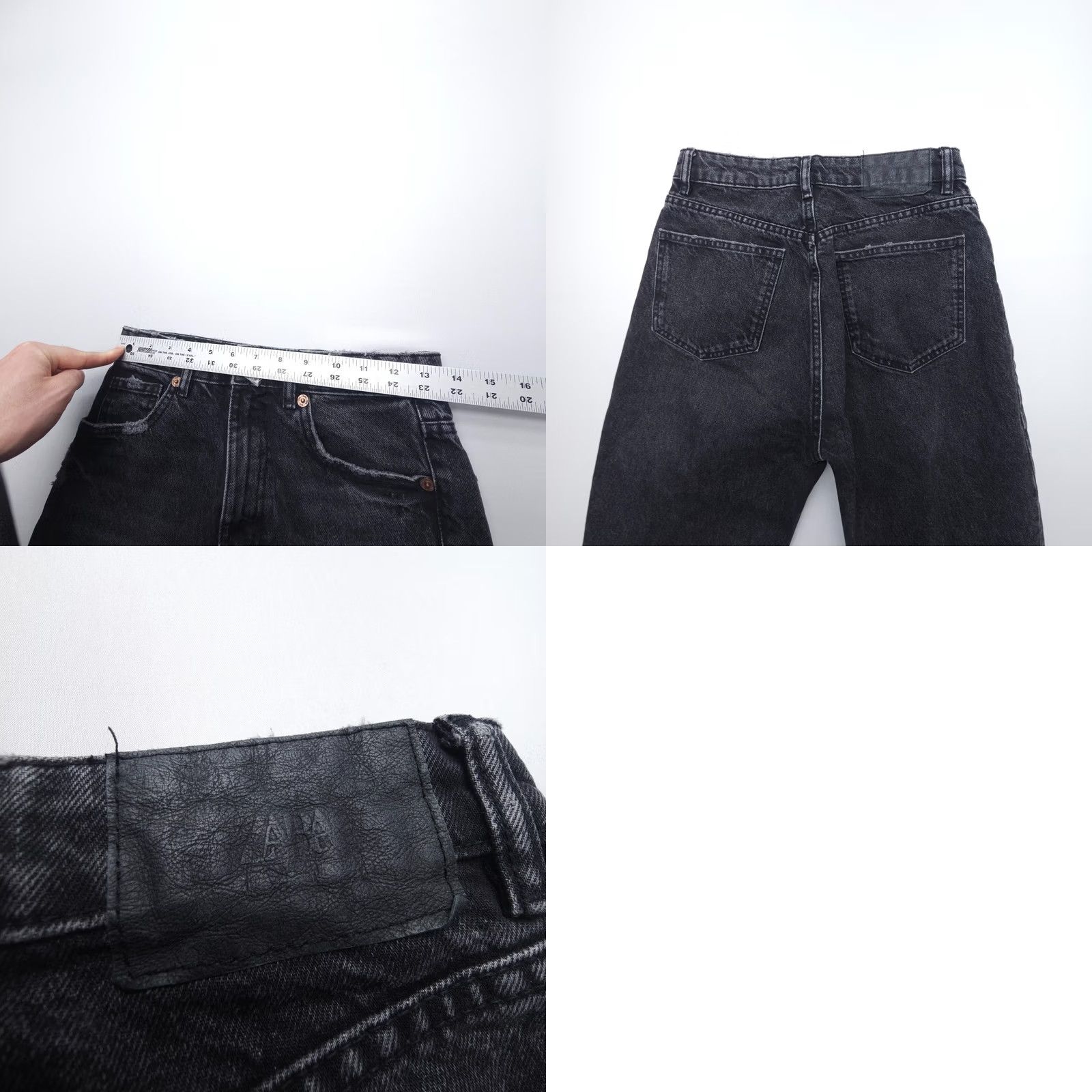 Zara Zara Jeans Womens 4 Black Distressed Rigid Cotton Denim 27" Inseam High Rise Mom Jeans 5-Pocket Design Regular Fit Womens Size 27" / US 4 / IT 40 - 8 Thumbnail