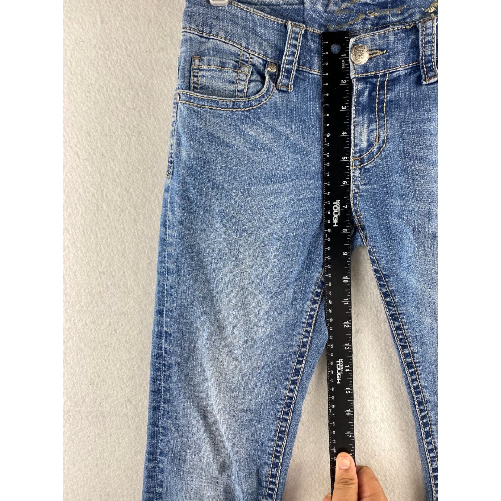 Vintage Seven7 Womens Jeans Jegging Distressed Denim 28 Blue Embroidered 5-Pocket Stretch Denim Jeans Women Regular Size 28 Size 28" / US 6 / IT 42 - 4 Thumbnail