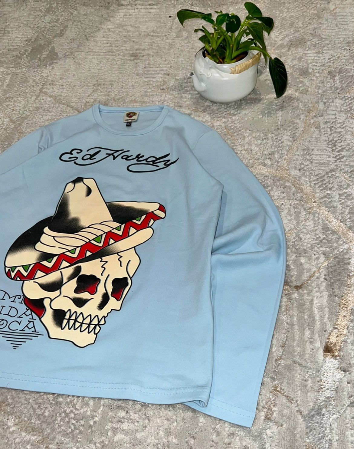 Ed Hardy × Vintage ED HARDY VINTAGE LIGHT SWEATSHIRT CREWNECK AFFLICTION STYLE Size US M / EU 48-50 / 2 - 5 Thumbnail