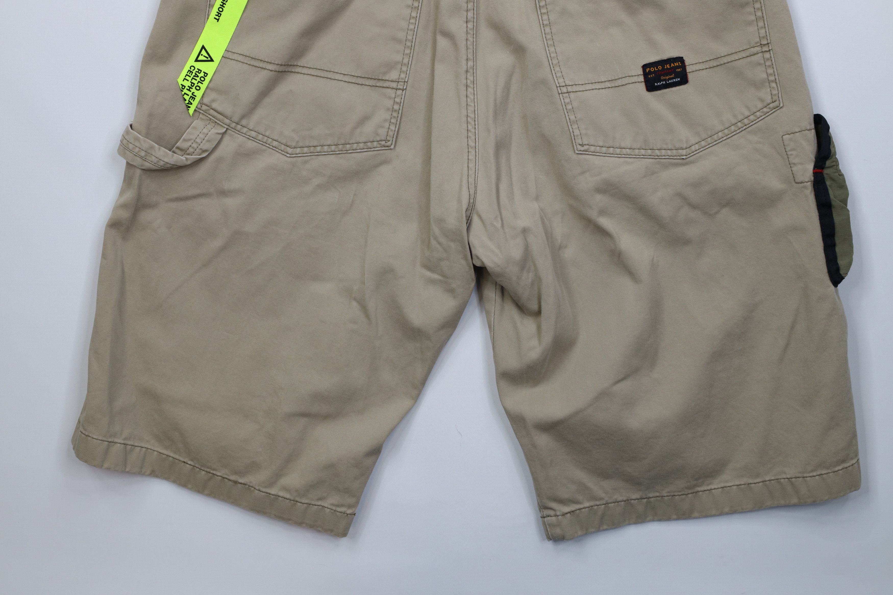 Ralph Lauren Vintage 90s Y2K Ralph Lauren Cell Phone Pocket Shorts Beige Size US 33 - 12 Thumbnail