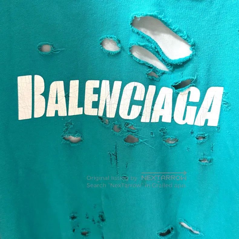 Balenciaga Balenciaga Double Layer Destroyed Hoodie Size US XS / EU 42 / 0 - 6 Thumbnail