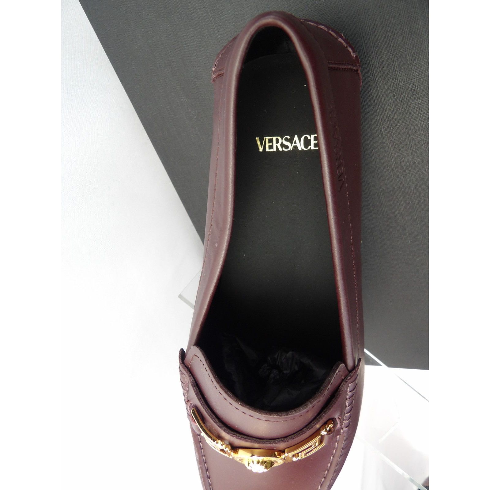 Versace VERSACE BROWN LEATHER GOLD MEDUSA HEAD LOGO LOAFERS 43.5 Size US 10.5 / EU 43-44 - 7 Thumbnail