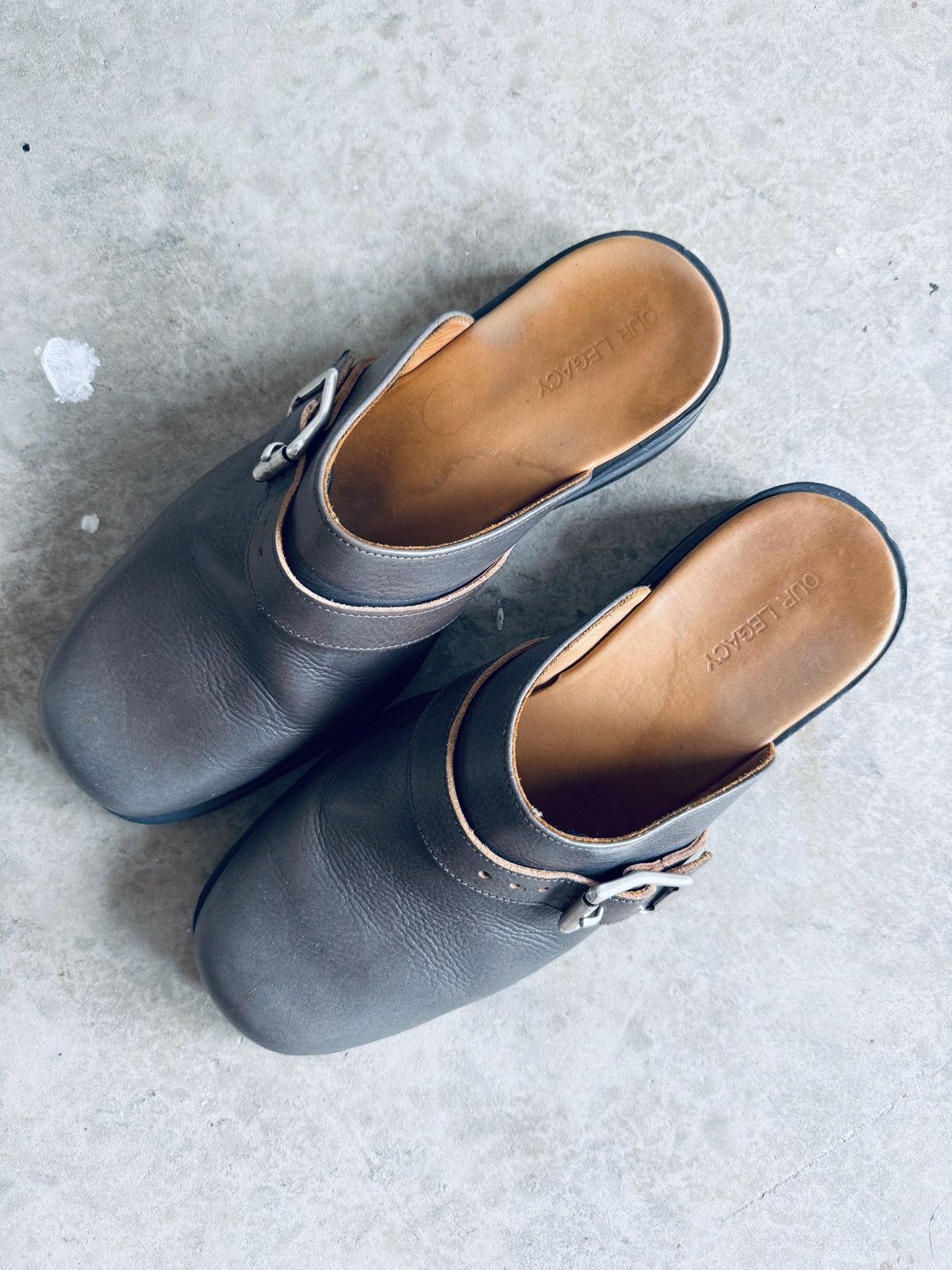 Our Legacy Our Legacy Camion Deep Sky Leather Mules - EU 44 Size US 10.5 / EU 43-44 - 5 Thumbnail