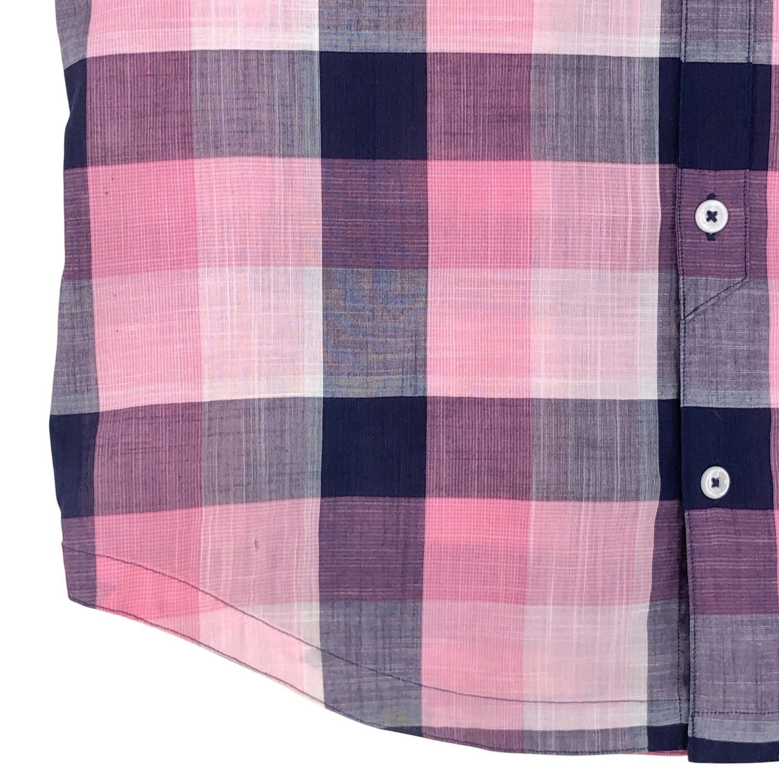 Good Man Brand GoodMan Brand Shirt S Pink Navy Plaid Short Sleeve TINY FLAW Size US S / EU 44-46 / 1 - 4 Thumbnail