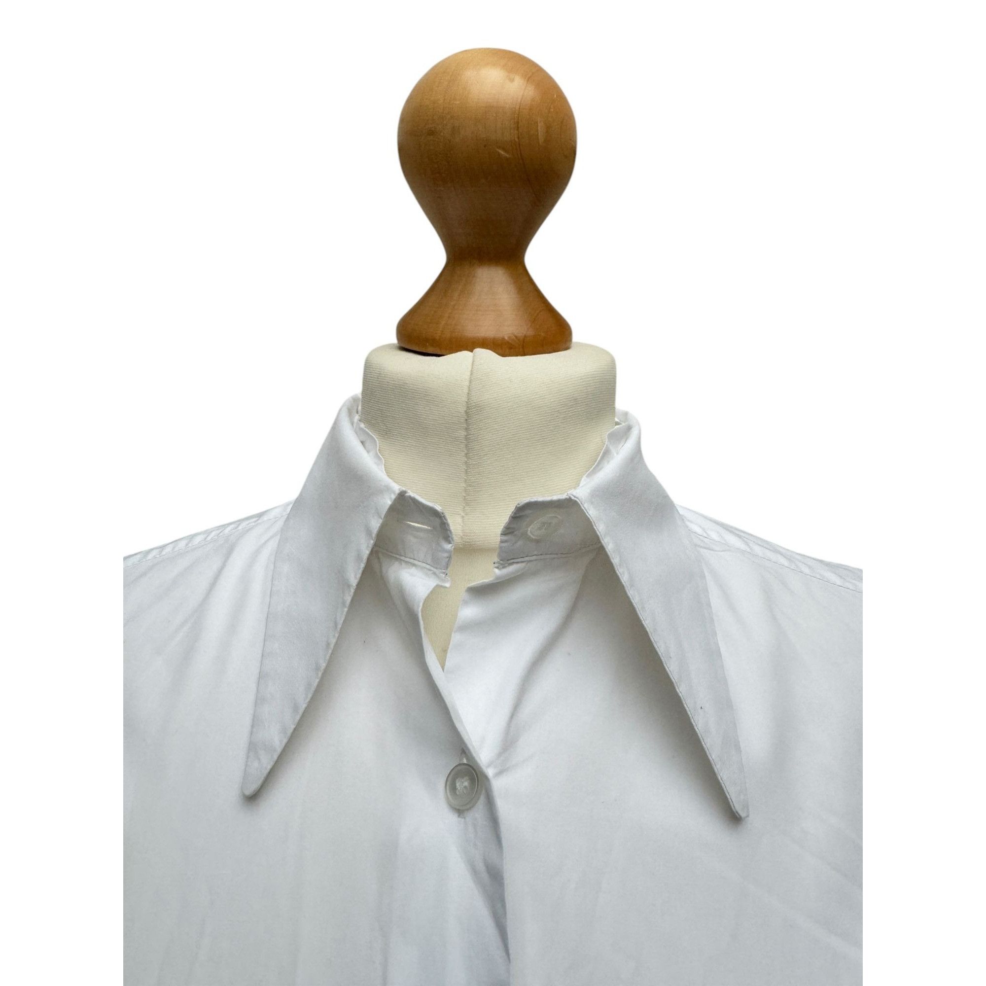 Miu Miu White Pointy Collar Shirt Size XS / US 0-2 / IT 36-38 - 3 Thumbnail