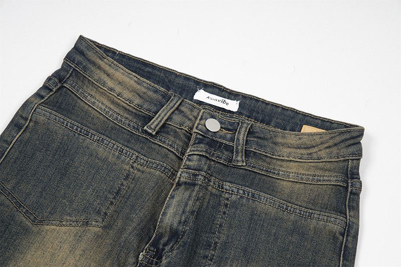 Vintage Retro men's street style loose distressed flared jeans Size US 32 / EU 48 - 3 Thumbnail