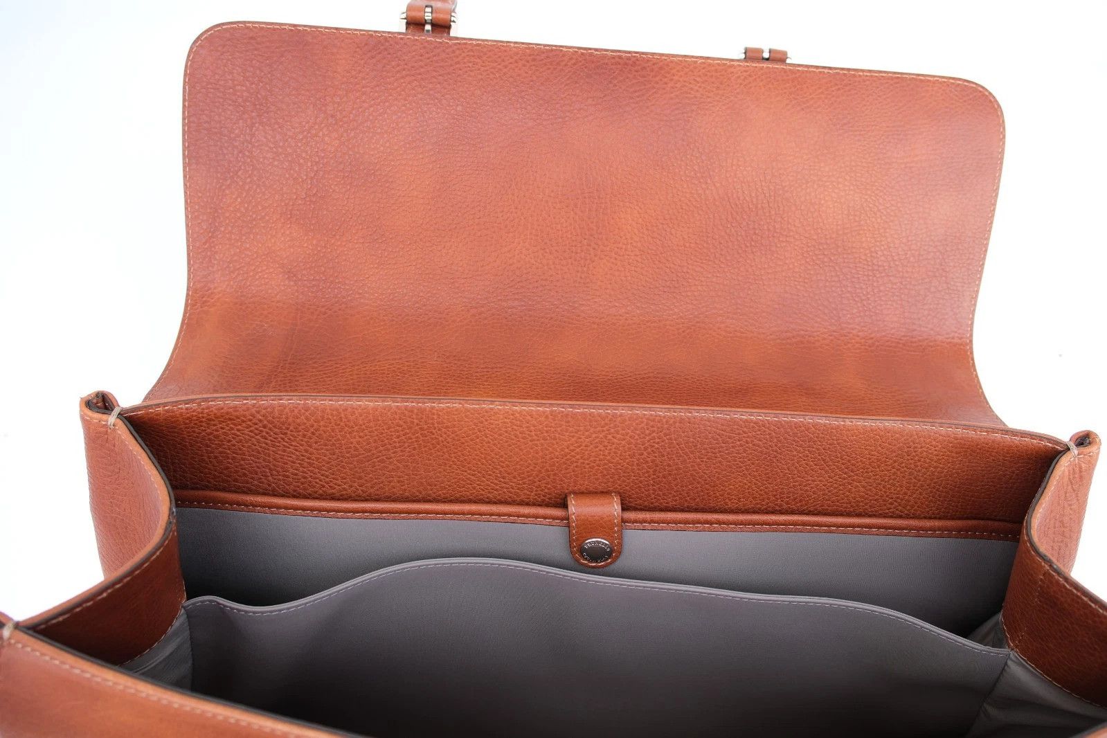 Brunello Cucinelli New Brunello Cucinelli Brown Grained Leather Briefcase Bag Size ONE SIZE - 9 Thumbnail