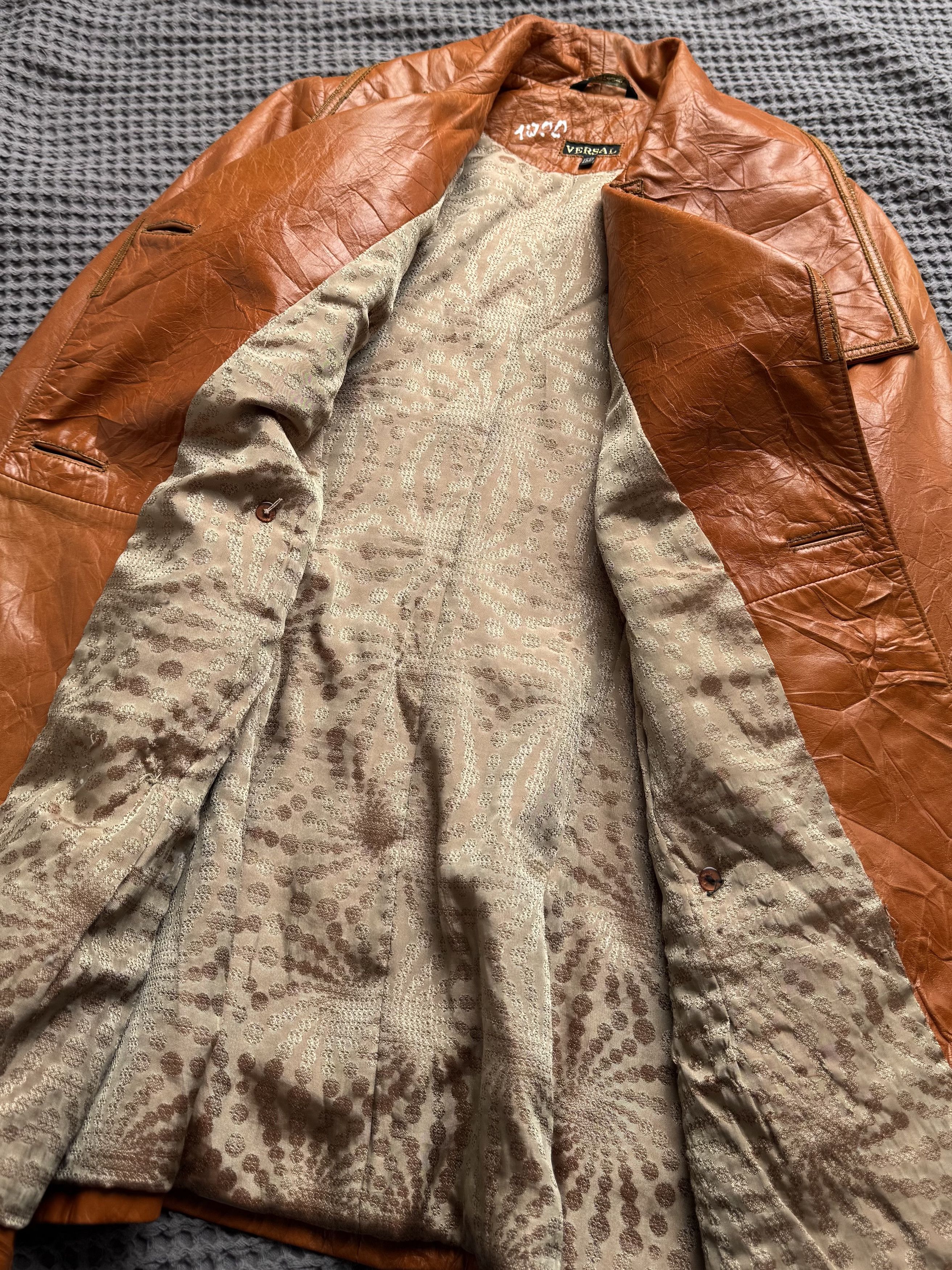 Vintage Vintage Leather Coat Double Breasted Jacket Retro Mod Trench Size M / US 6-8 / IT 42-44 - 8 Thumbnail