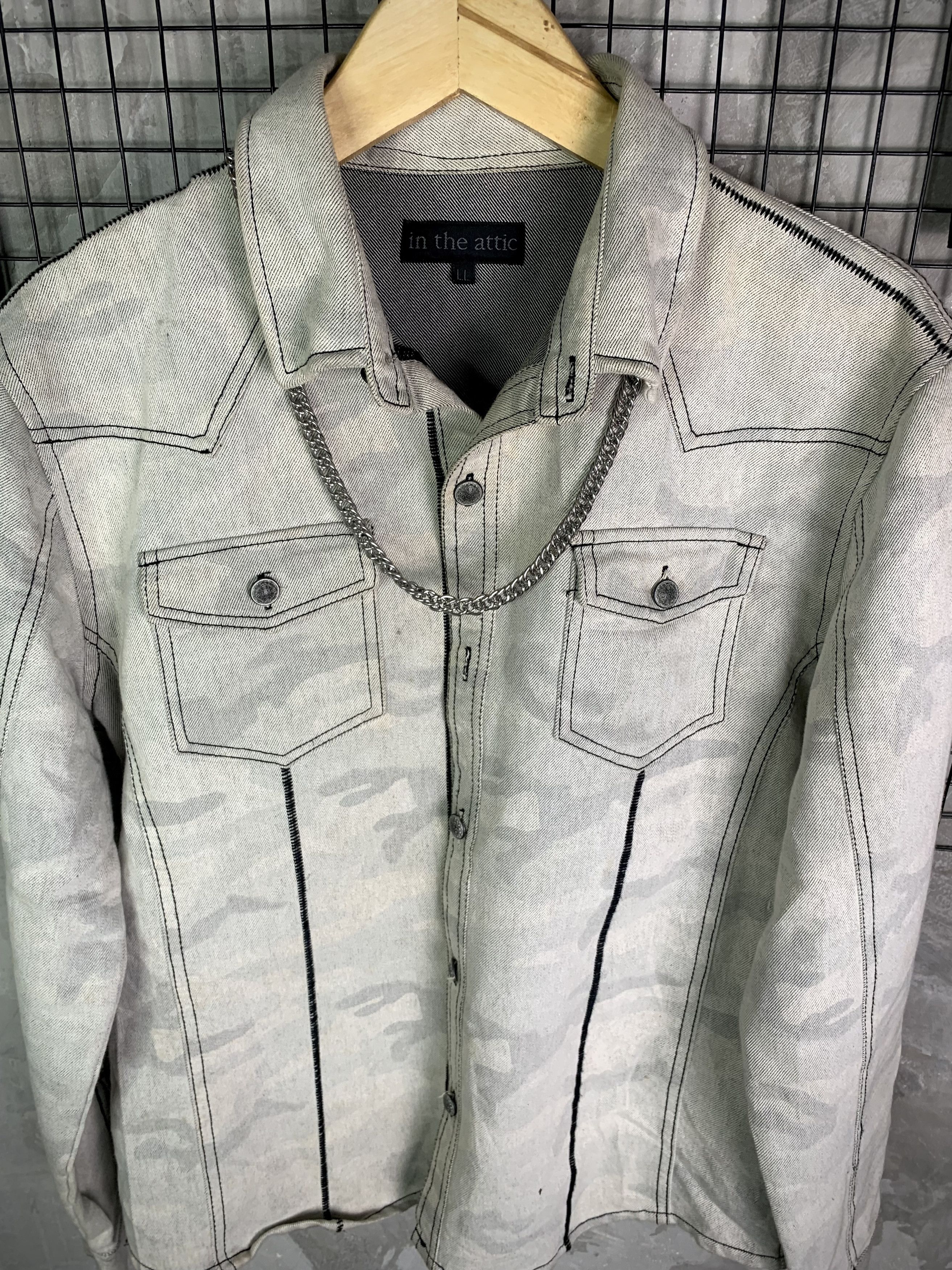 In The Attic In The Attic Gothic Camo Denim Western Heavy Shirt Size US L / EU 52-54 / 3 - 3 Thumbnail