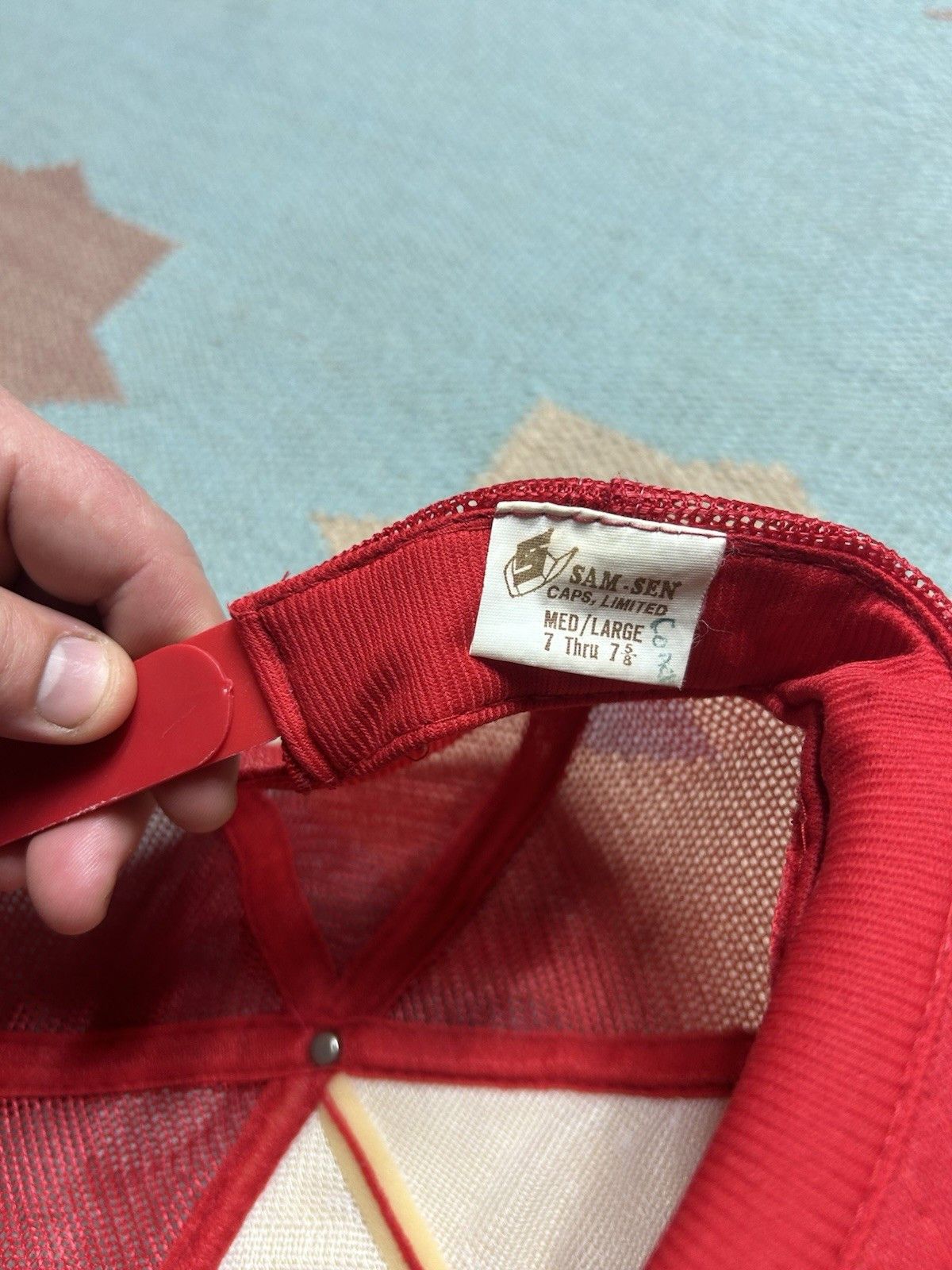 Vintage Vintage trucker hat blank crimson red SnapBack plain rope Size ONE SIZE - 8 Thumbnail