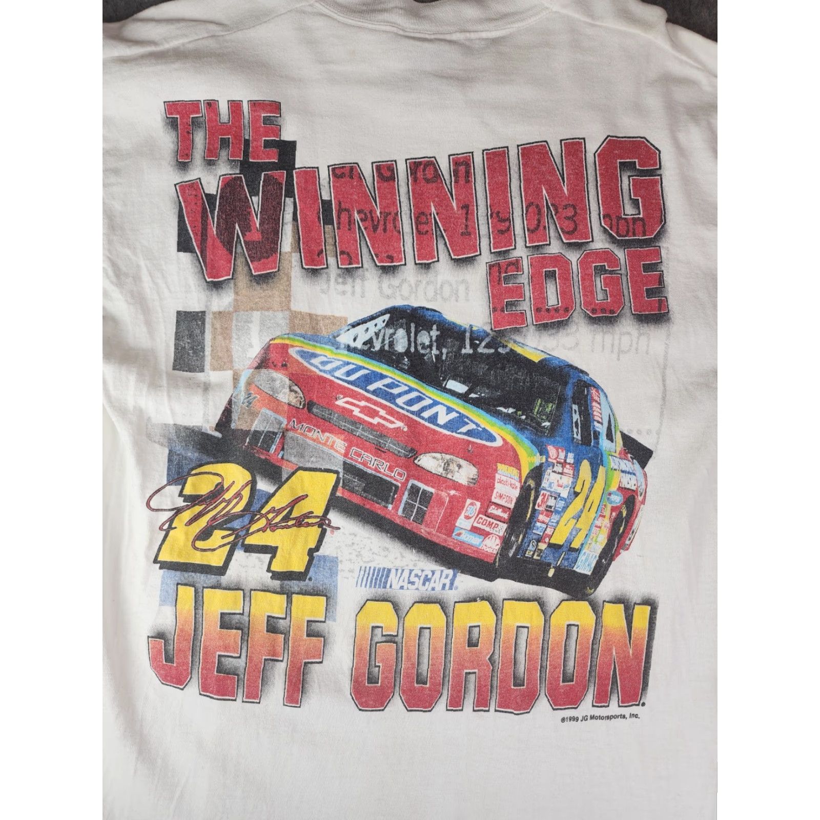 NASCAR VINTAGE 1999 Jeff Gordon Winning Edge NASCAR Large Shirt Distressed Men L White Graphic Tee Shoes? Size US L / EU 52-54 / 3 - 7 Thumbnail