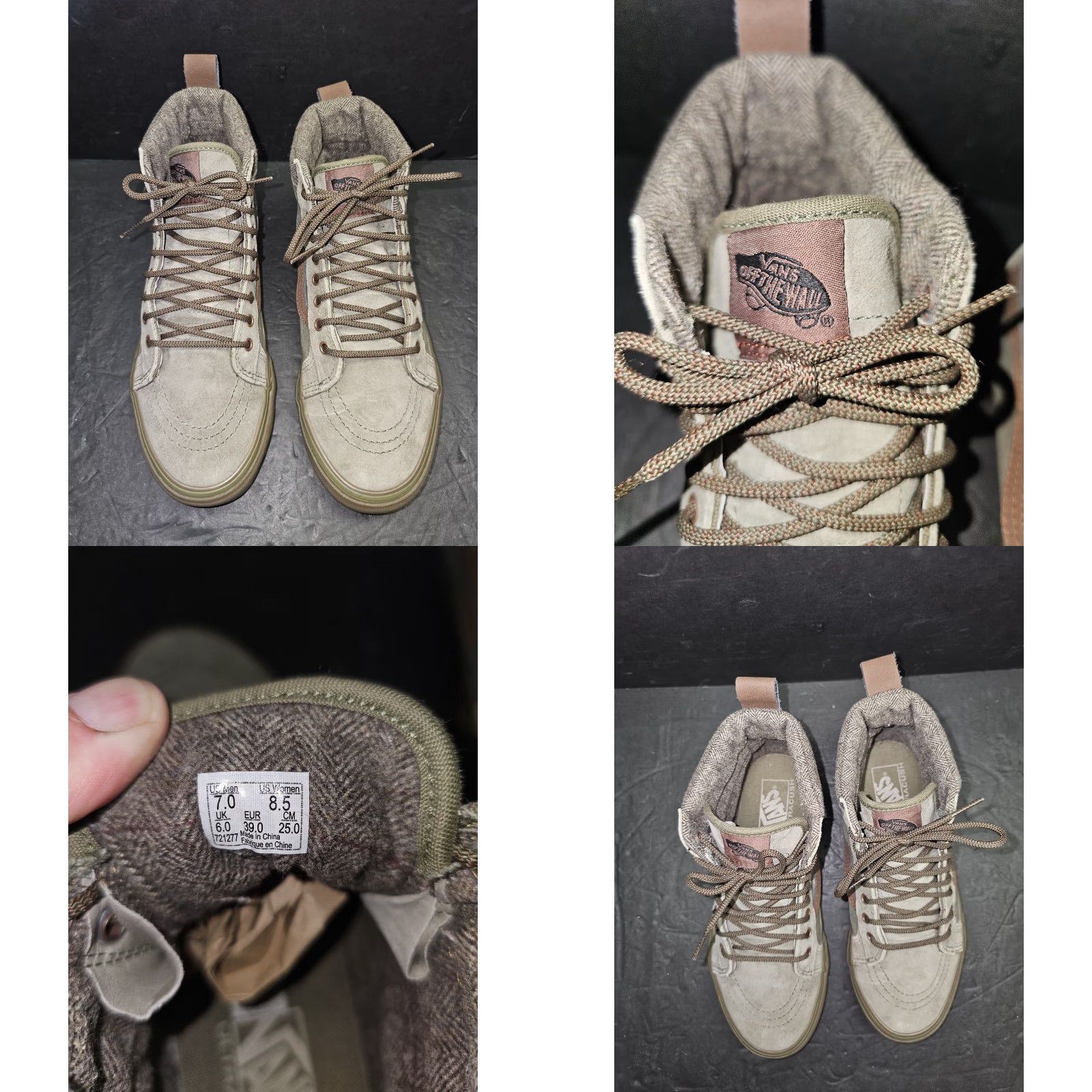 Vans VANS Sk8-Hi MTE Dx Hightop Sneaker Green Suede Lace Up Mens Sz 7 Womens 8.5 High Top Casual Athletic Boots 2022 Vintage No Box Brown 39 7 8.5 Size US 6 / IT 36 - 8 Thumbnail