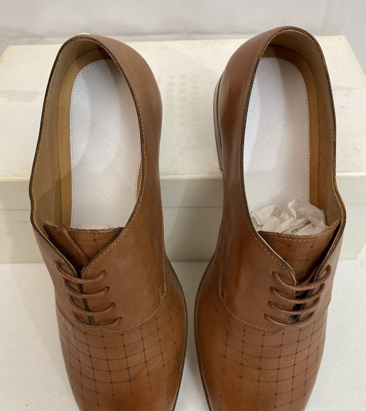 Maison Margiela Maison Margiela 22 🇮🇹 Brown veg tan laser matrix derby 8 New Size US 8 / EU 41 - 15 Thumbnail