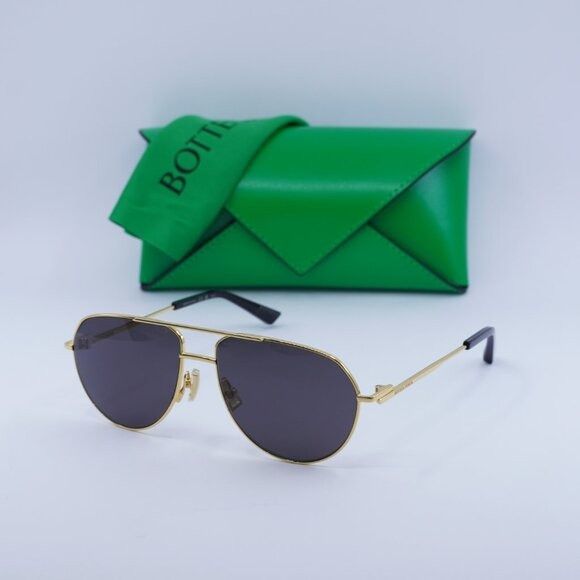 Bottega Veneta 🕶️ New Bottega Veneta BV1302S 001 Sunglasses - Gold Frame Size ONE SIZE - 1 Thumbnail