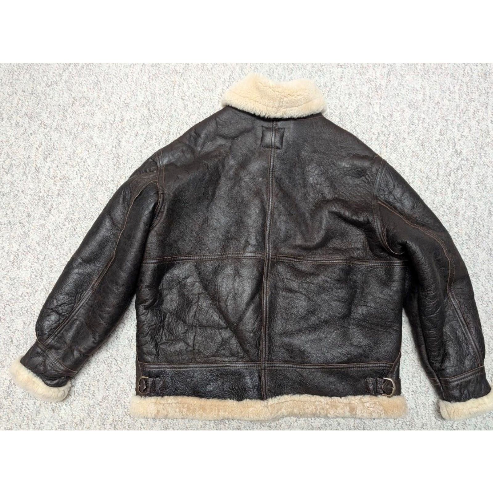 Vintage VINTAGE B3 Bomber Jacket US Army Air Force Shearling Leather Men XL Brown 48+ Chest 26" Arm 30" Front 24" Shoulders Size US L / EU 52-54 / 3 - 2 Thumbnail