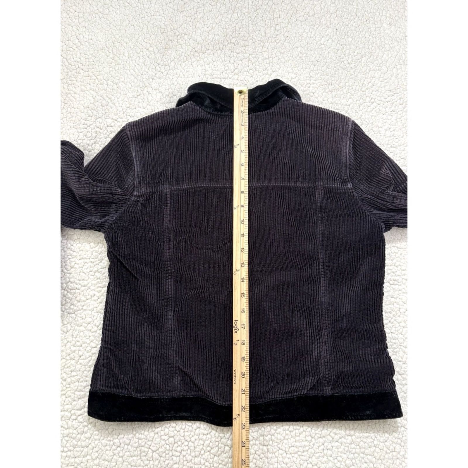 J. Jill J. Jill Black Corduroy Fuzzy Velvet Collar Long Sleeve Womens Jacket Size M Size M / US 6-8 / IT 42-44 - 6 Thumbnail