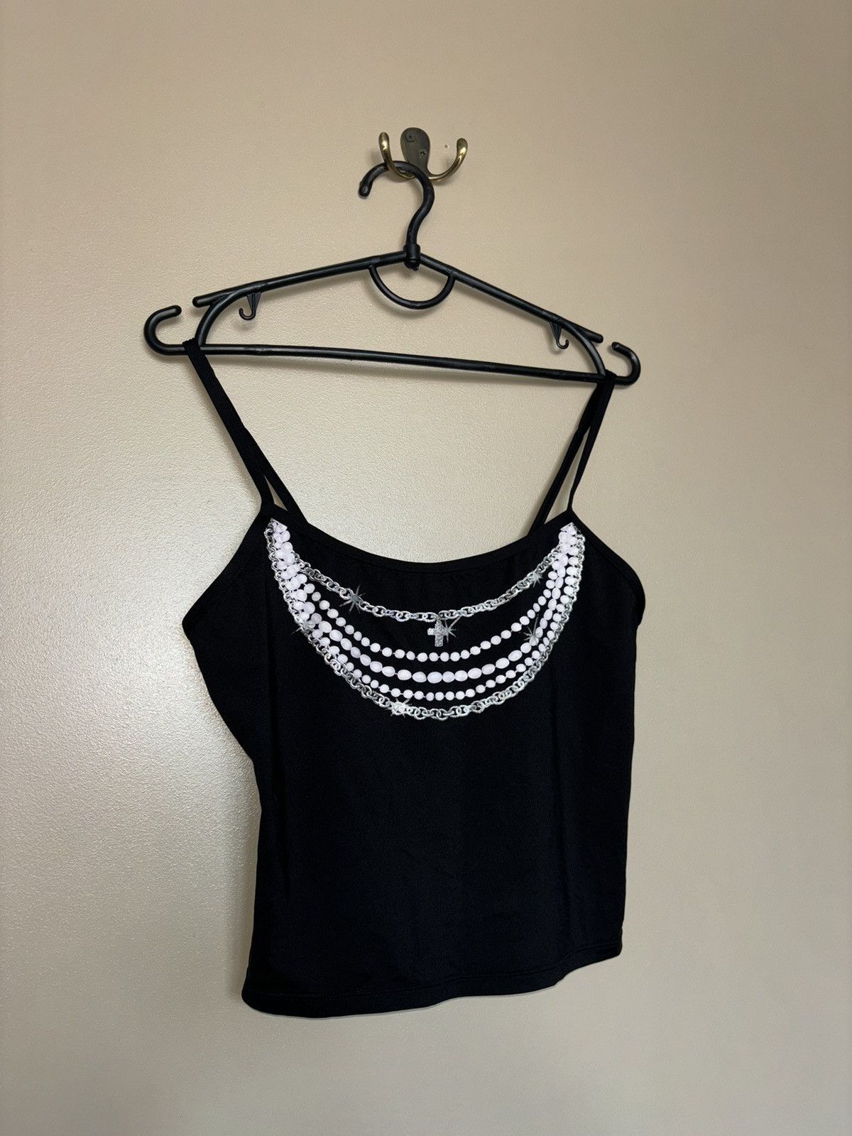 Vintage PRINTED GLAMOUR JEWELRY TANK TOP 2000s Size S / US 4 / IT 40 - 2 Thumbnail