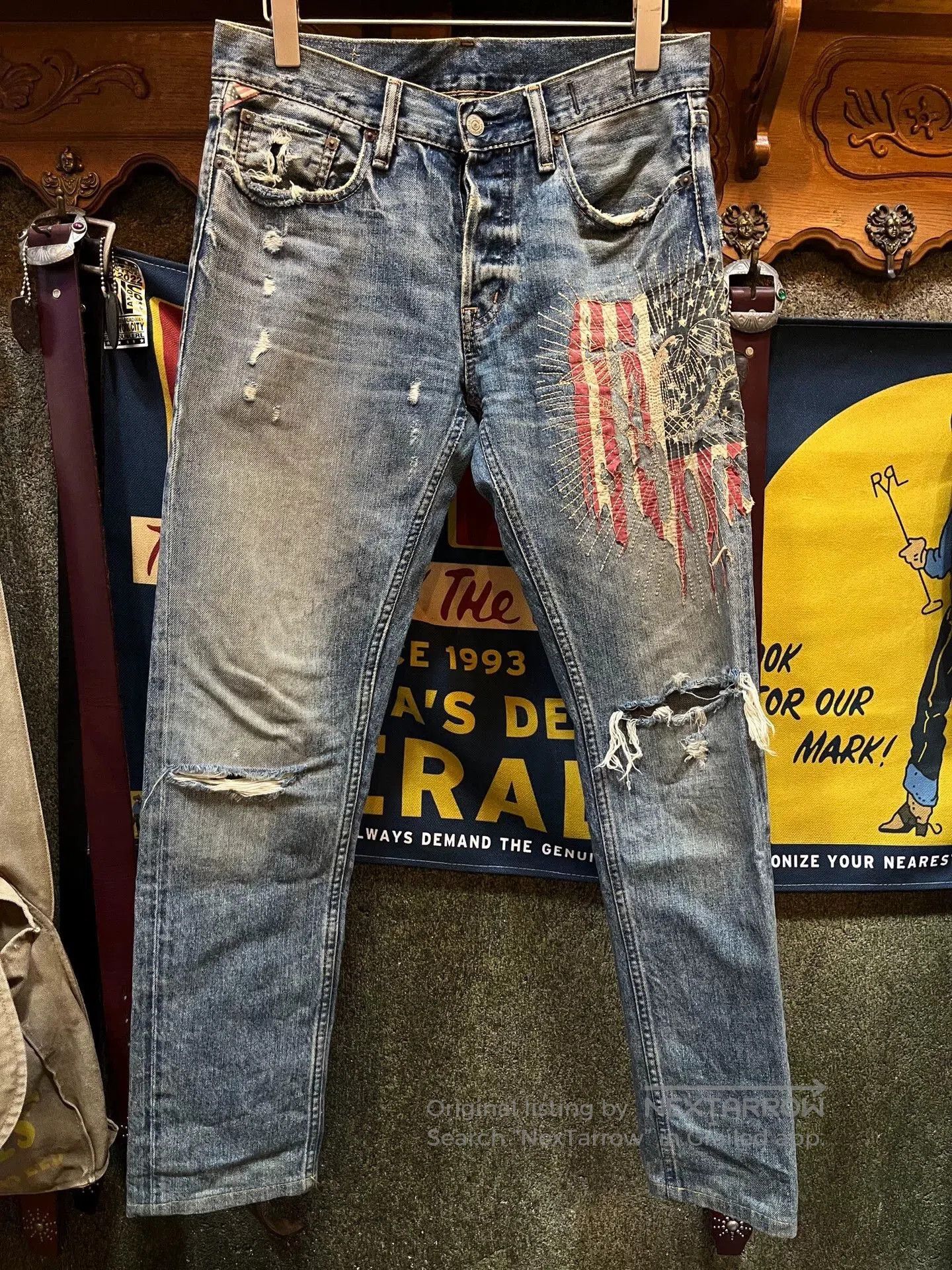 RRL Ralph Lauren distressed double rl jeans by ralph lauren. Size US 29 - 1 Thumbnail