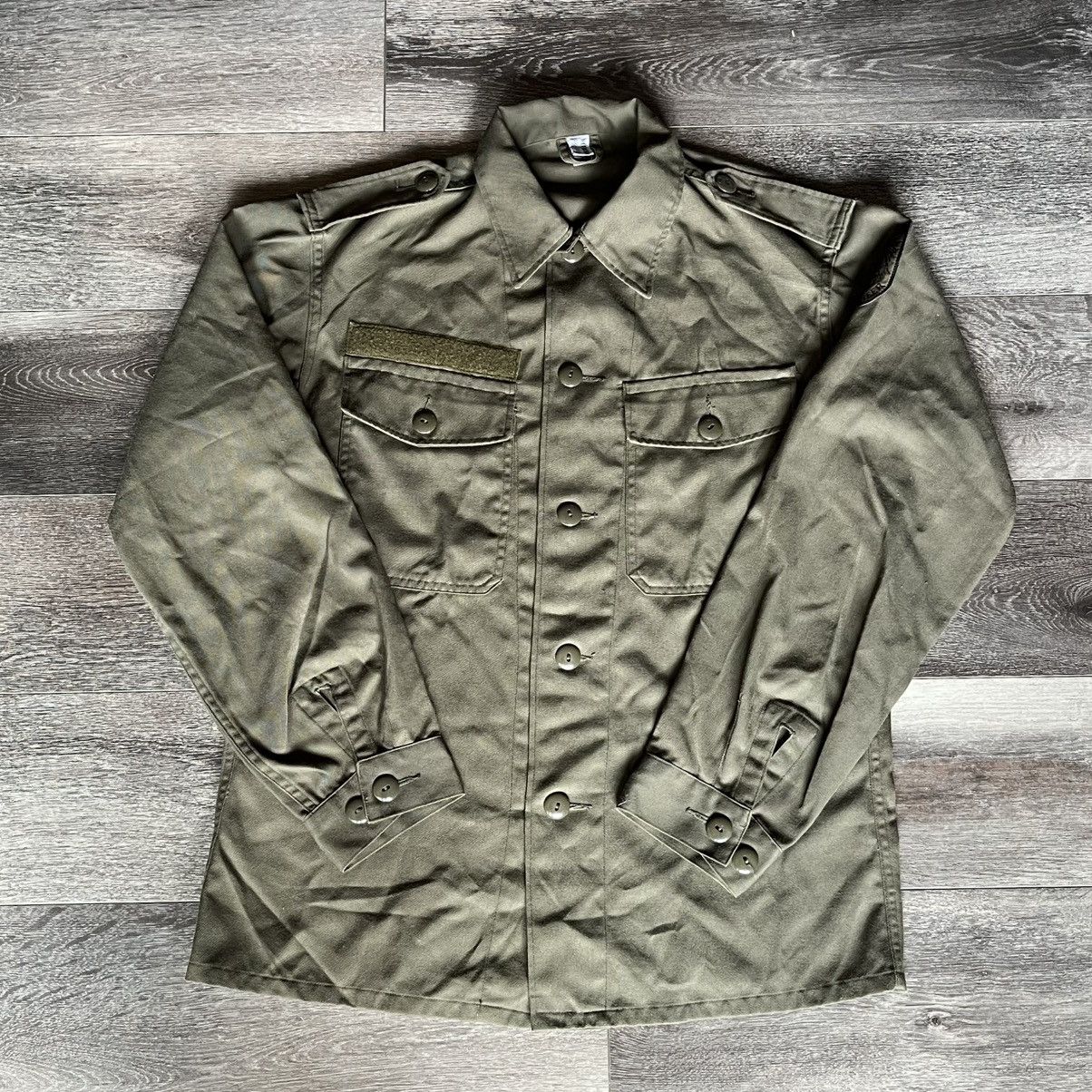 Vintage Vintage 80s German Army Military Field Button Up Shirt Khaki Size US L / EU 52-54 / 3 - 1 Thumbnail