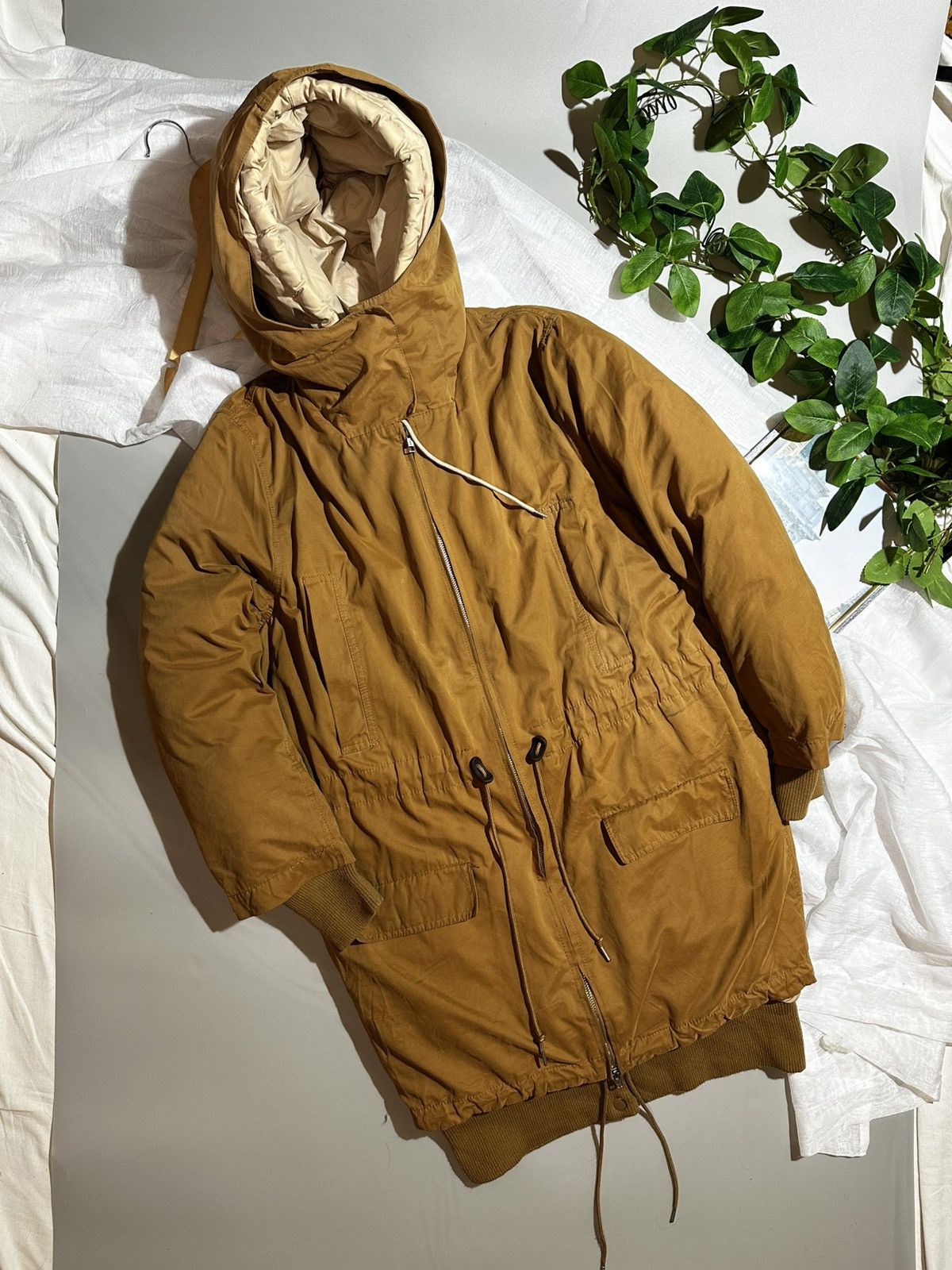 Acne Studios ACNE Tan Puffer Parka Coat Detachable HoodPaddedQuiltedLiner Size S / US 4 / IT 40 - 2 Thumbnail