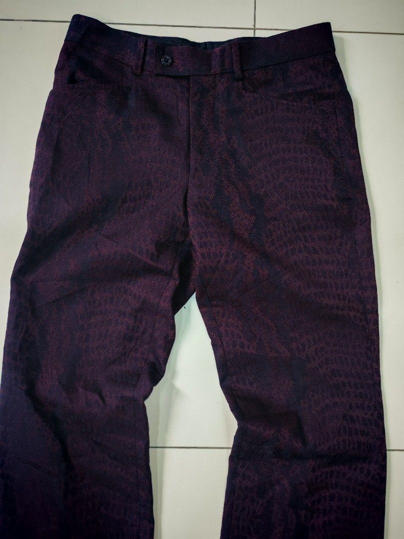 Tornado Mart Tornado Mart Red Typhon Jacquard Flare Pants Size US 30 / EU 46 - 2 Thumbnail