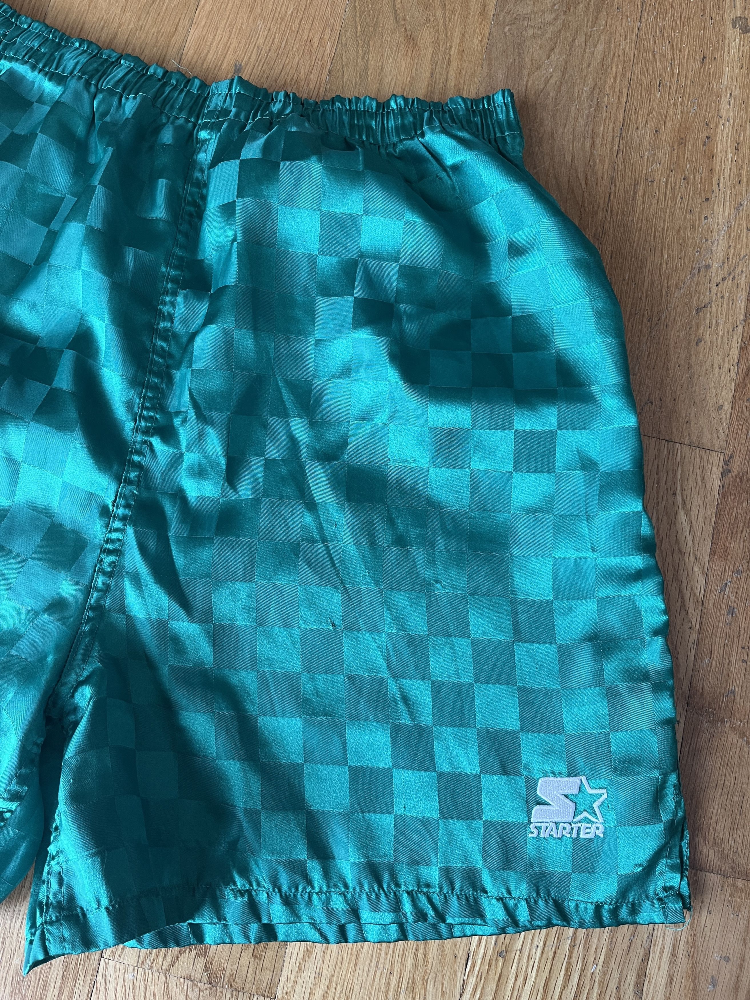 Starter Vintage 90s Checkered Green Starter Shorts Size US 26 / EU 42 - 2 Thumbnail
