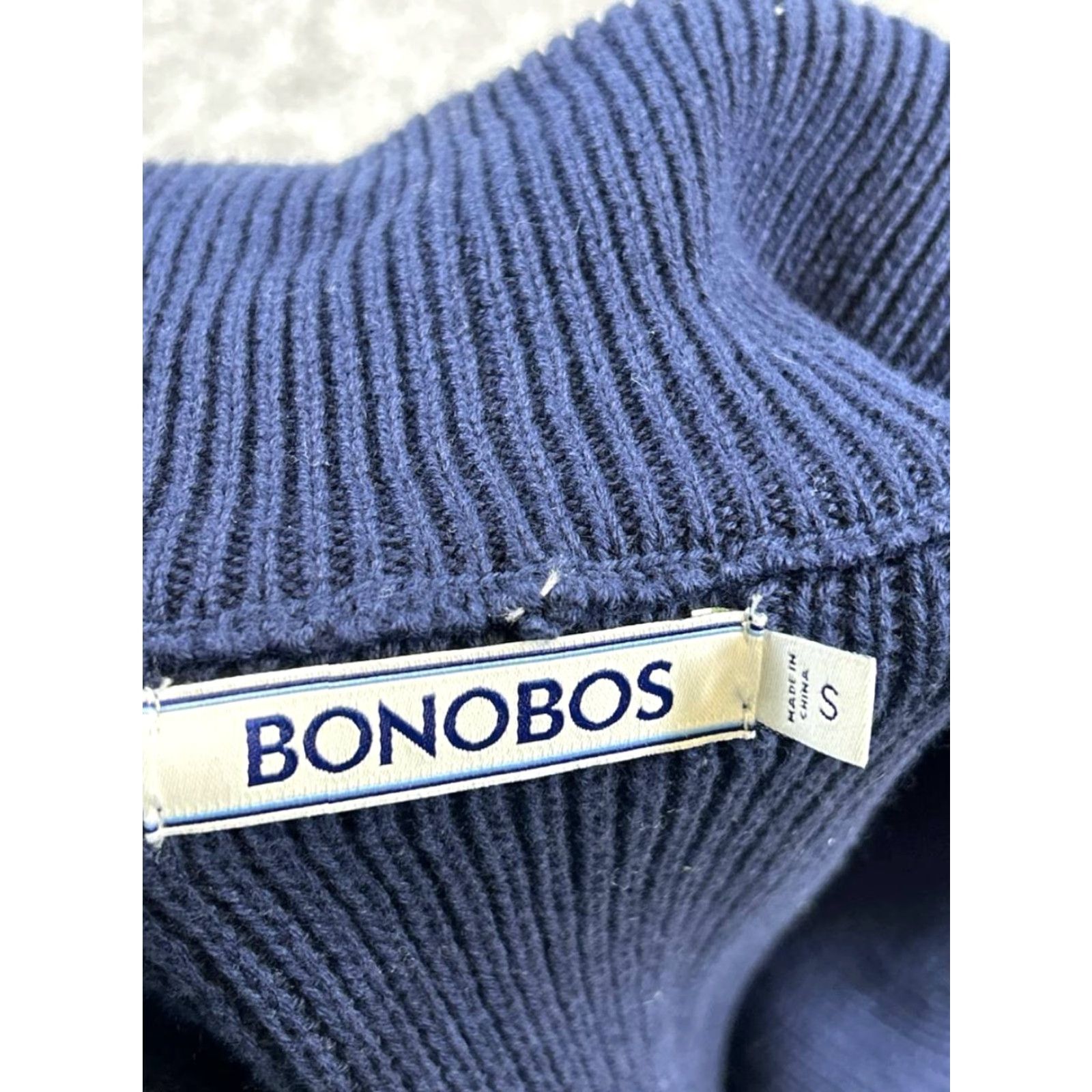 Bonobos Bonobos Mens Small Cardigan Sweater Blue Wool Knit Button Mock Neck Collared Regular Fit Size US S / EU 44-46 / 1 - 3 Thumbnail